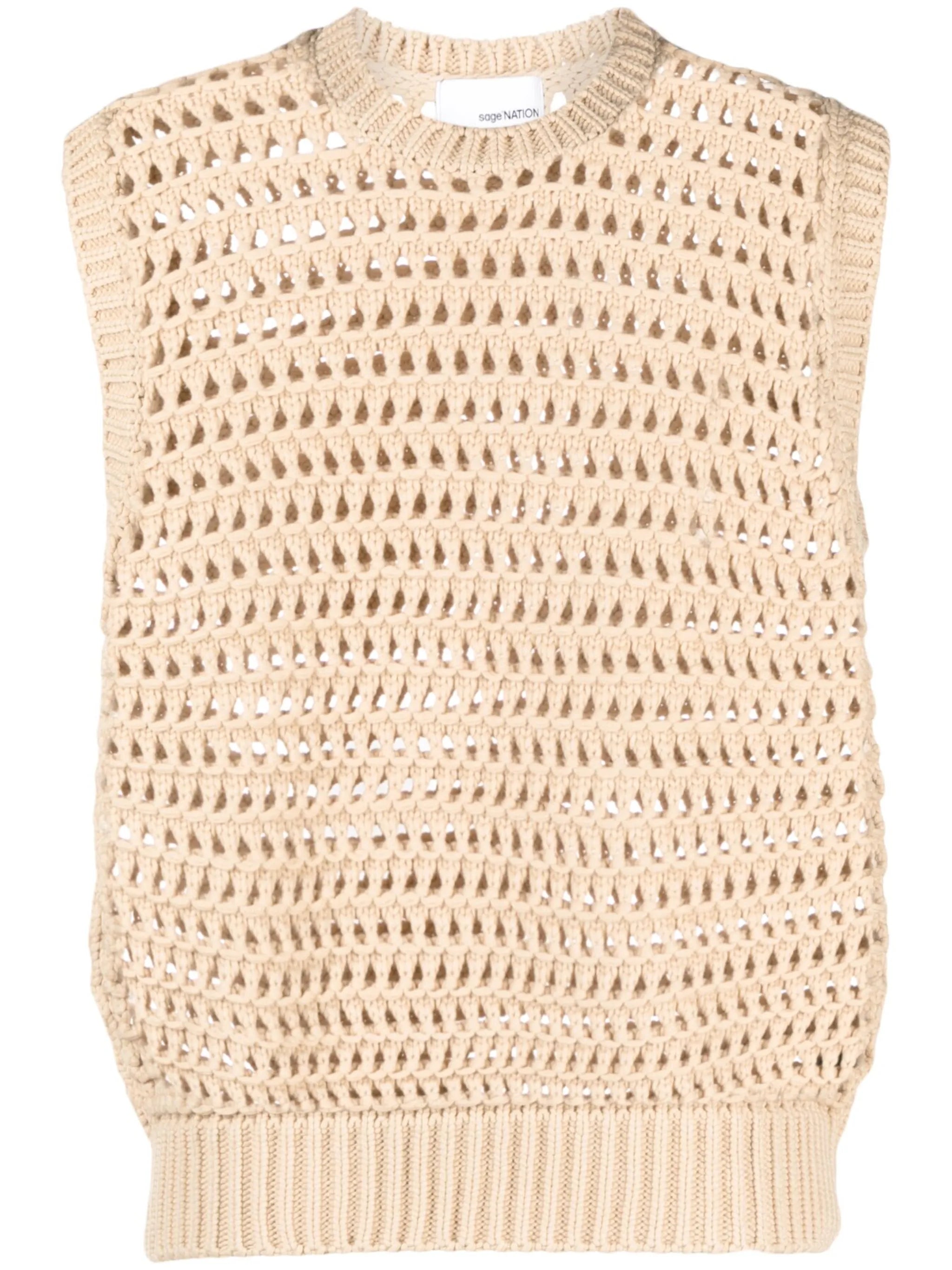 open-knit sleeveless jumper