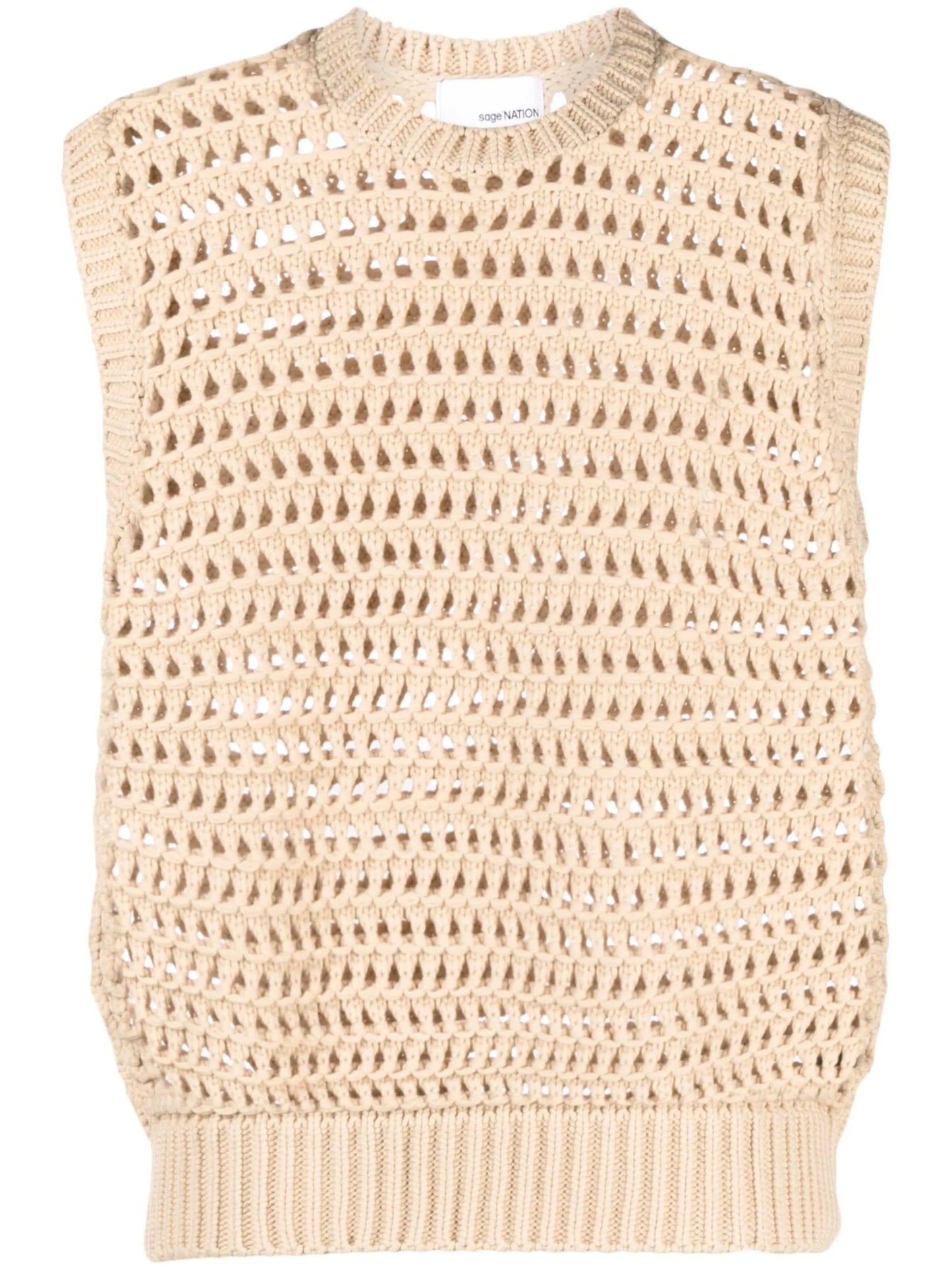 open-knit sleeveless jumper