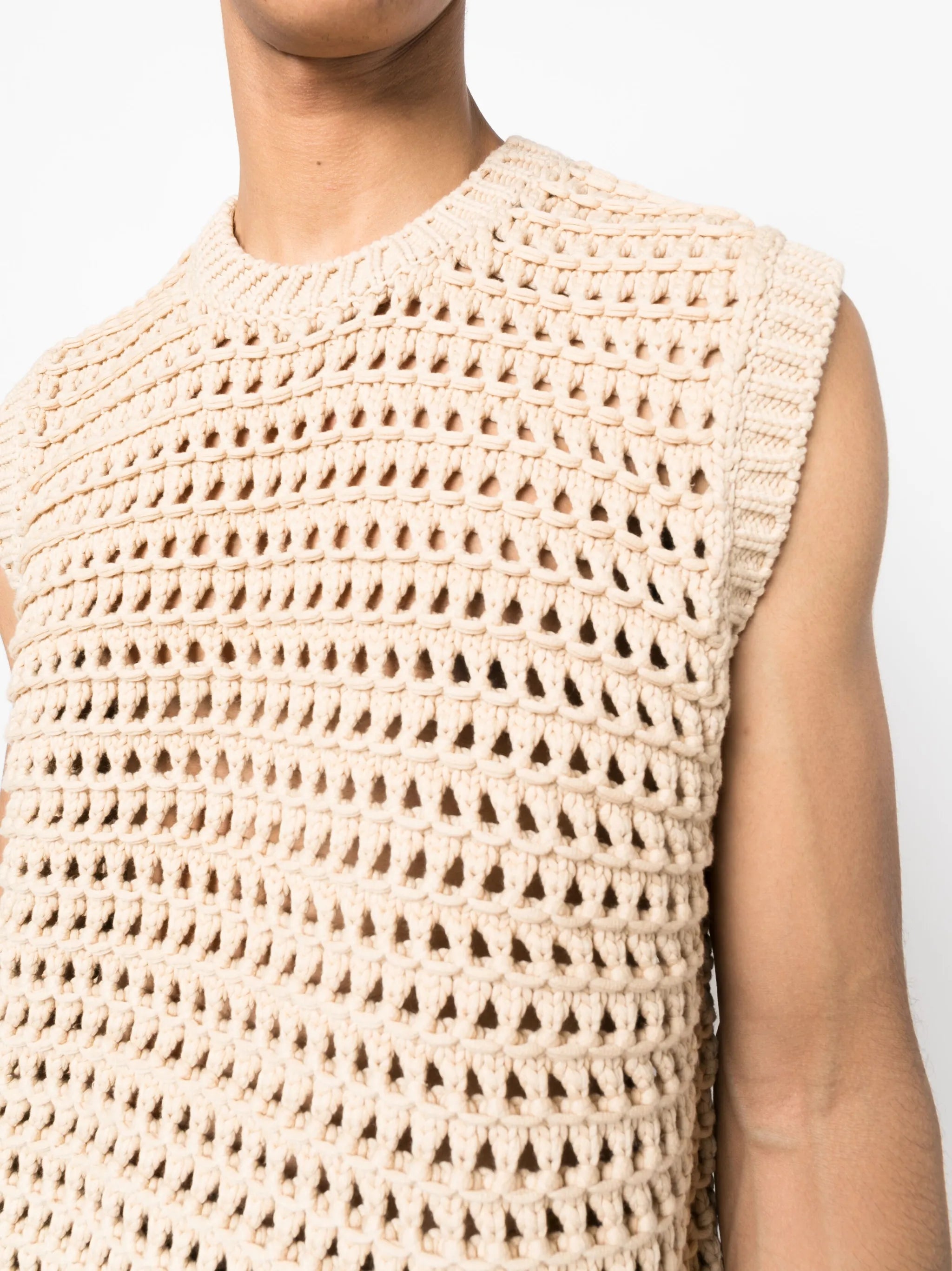 open-knit sleeveless jumper