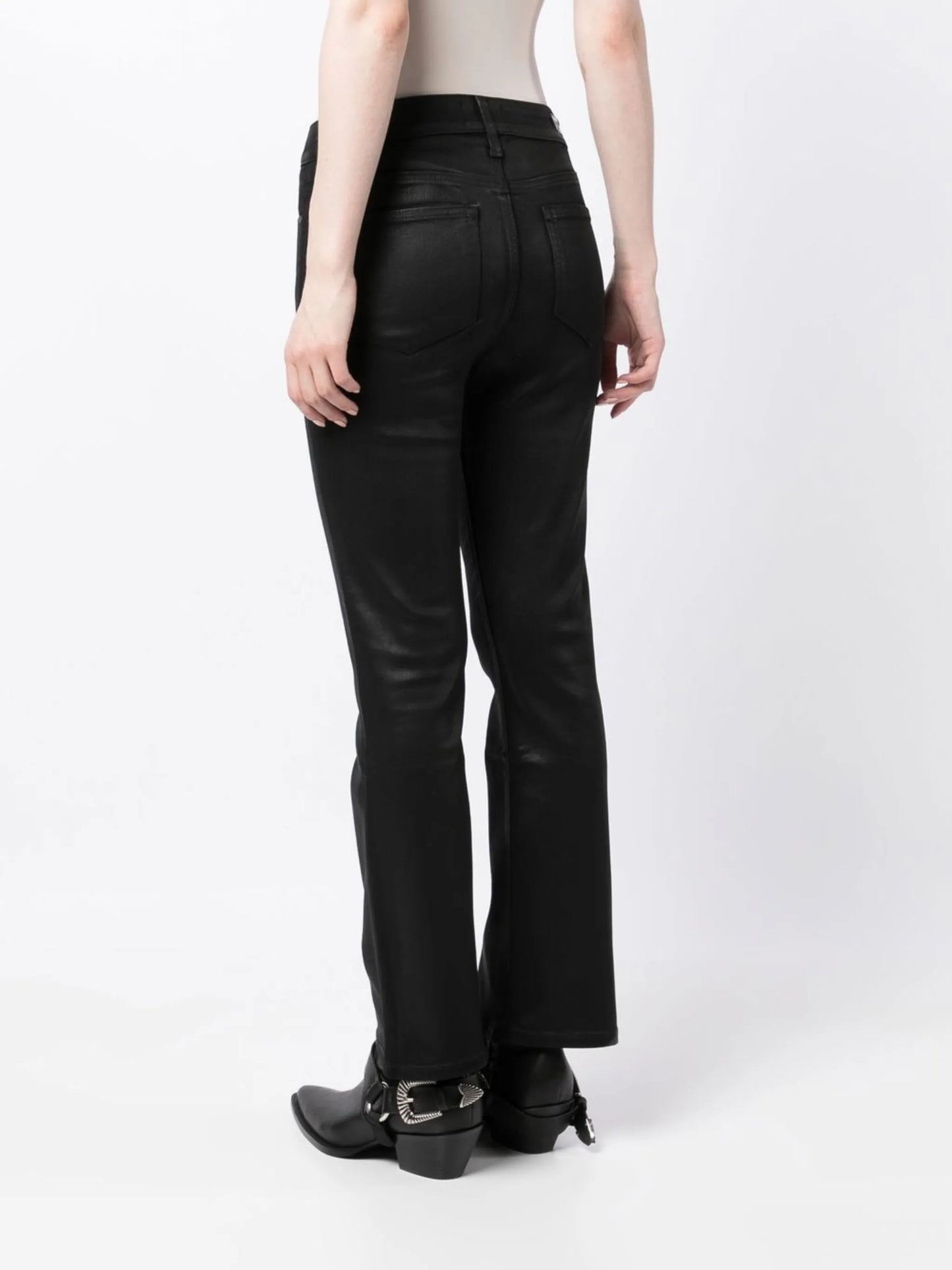 Claudine coated flared jeans