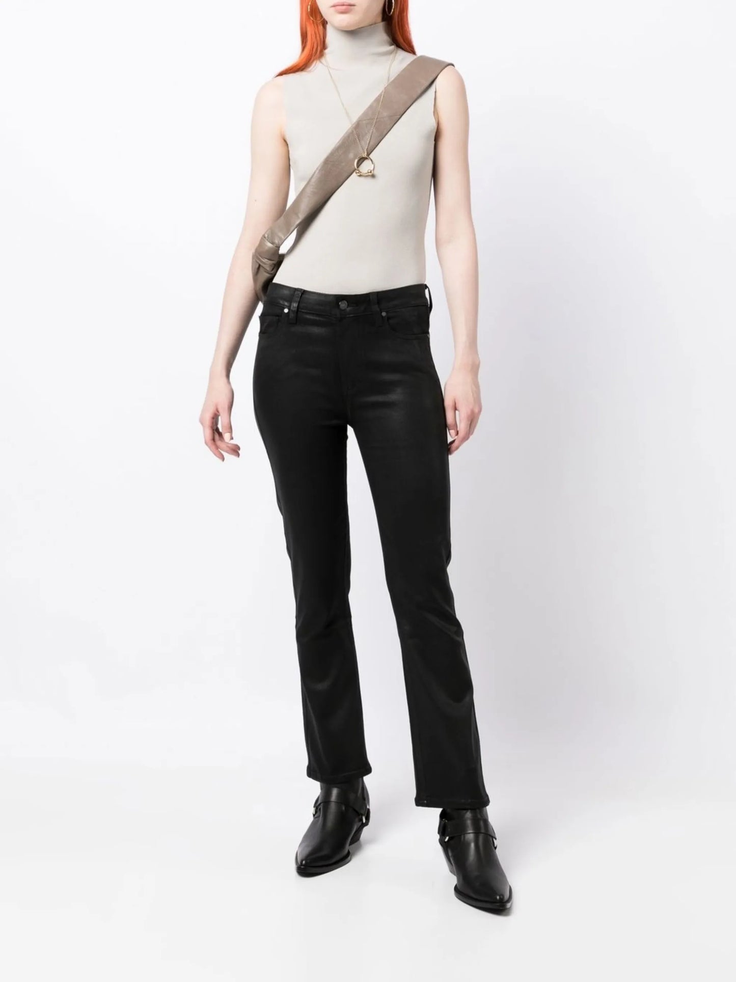 Claudine coated flared jeans