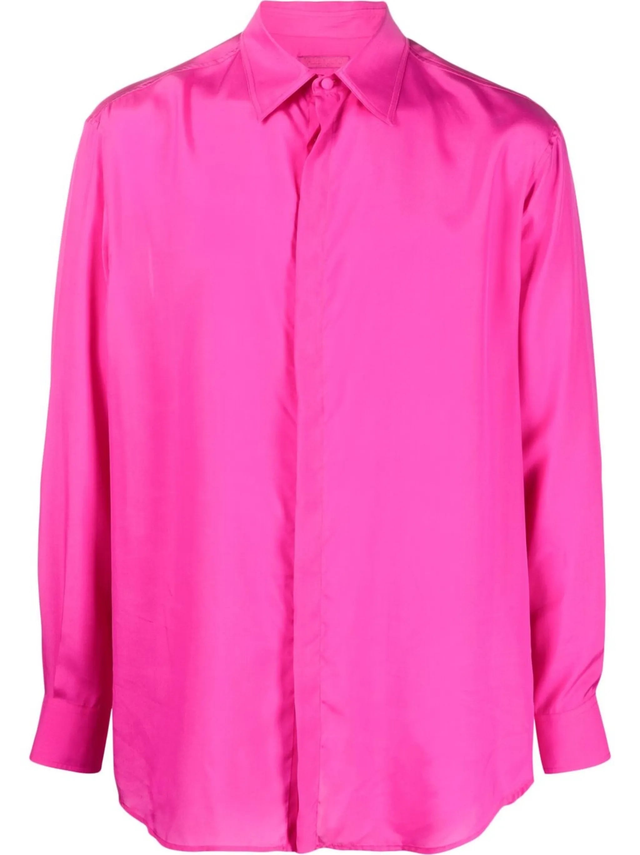 long-sleeve button-fastening shirt
