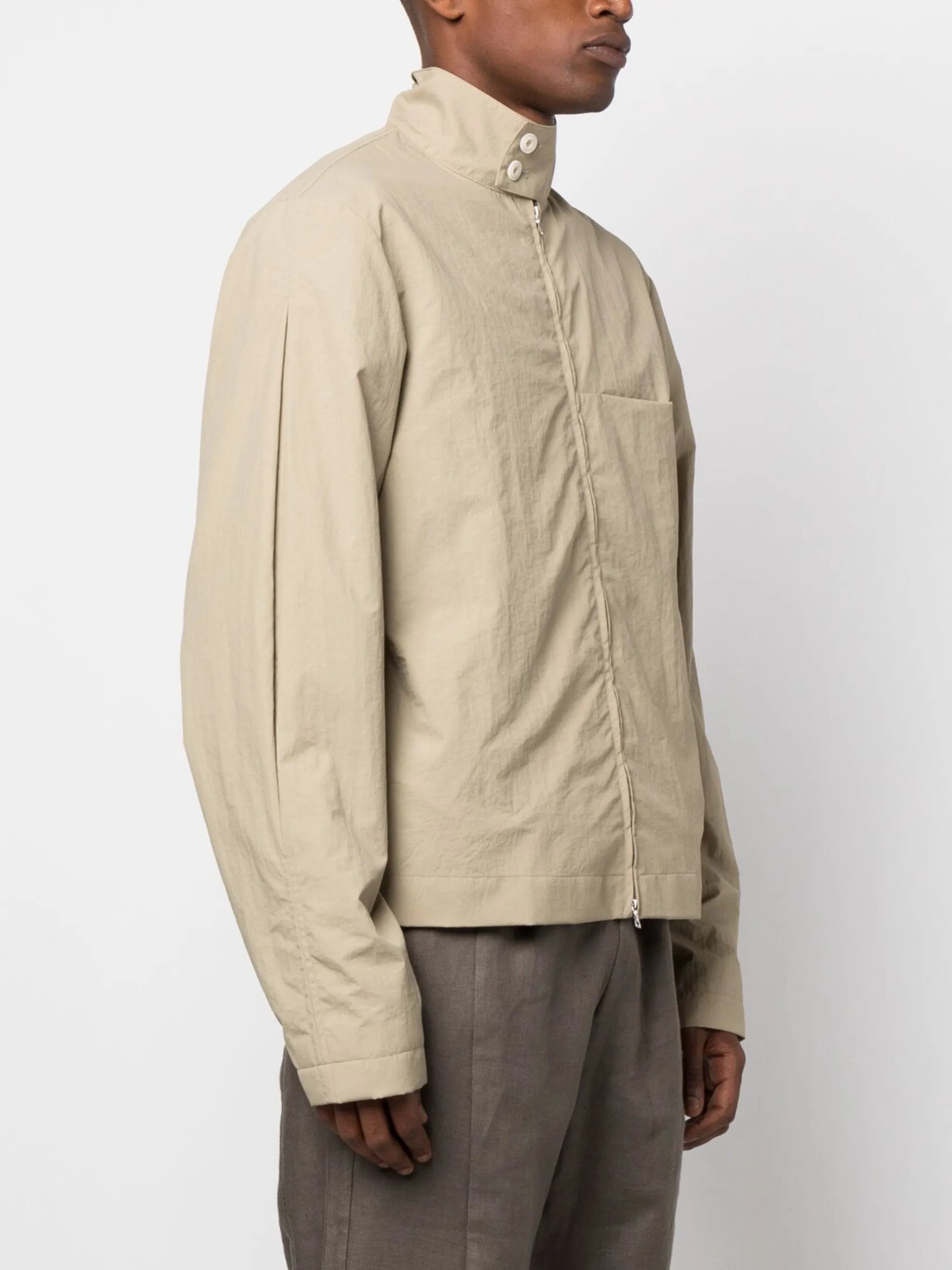 high-neck zip-up jacket