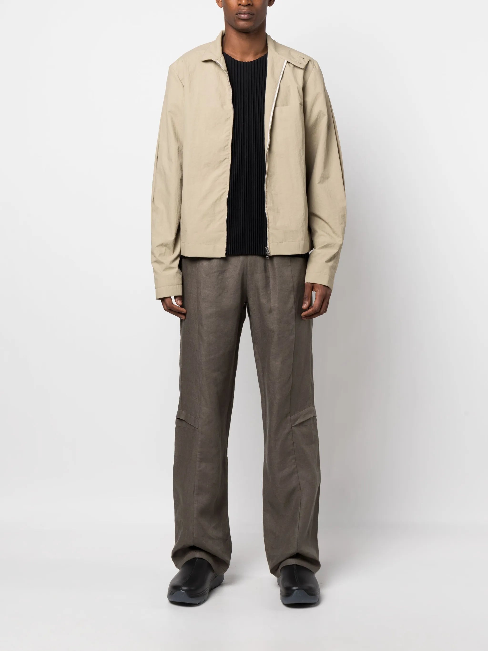 high-neck zip-up jacket