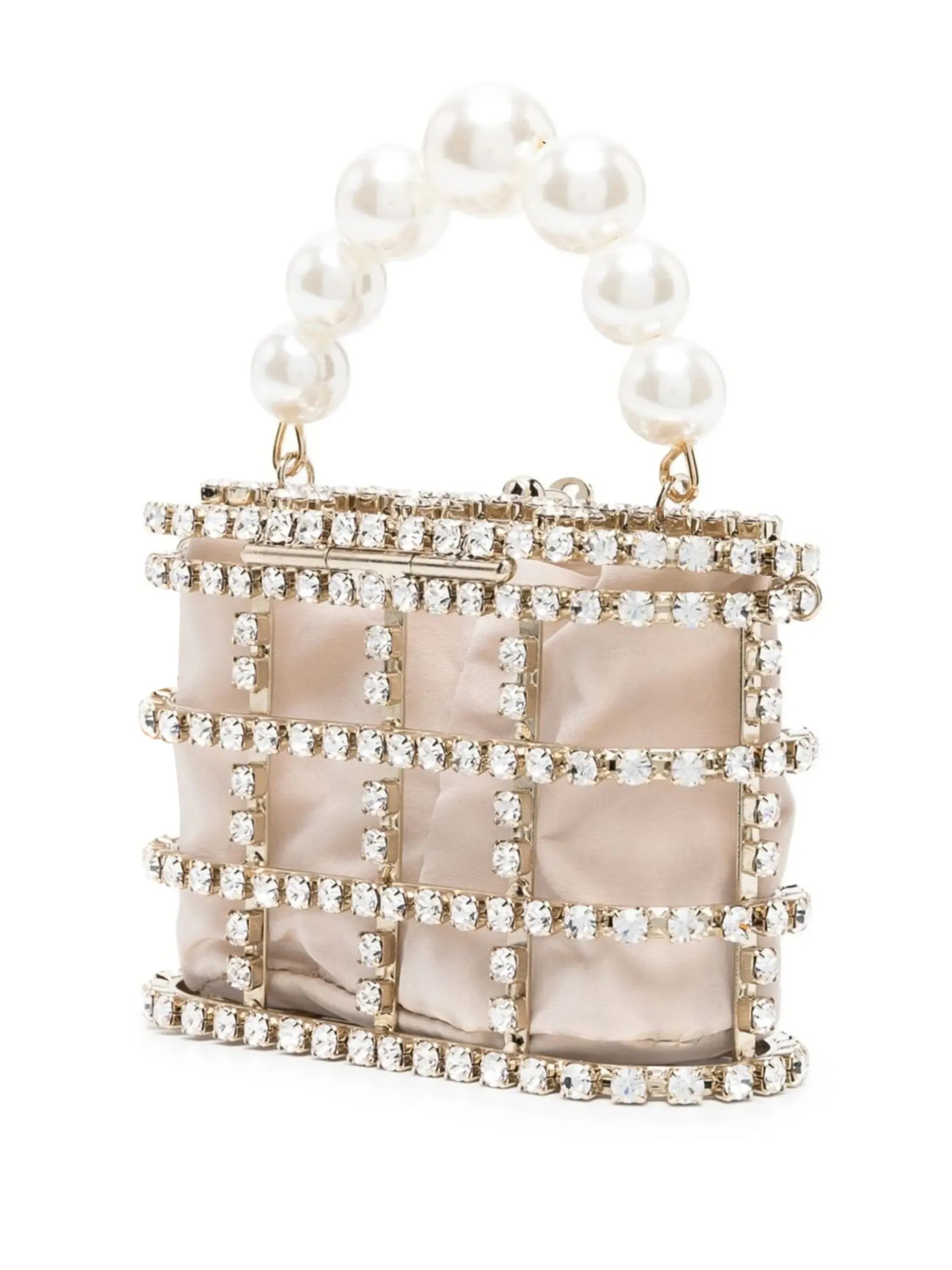 crystal-embellished caged mini bag