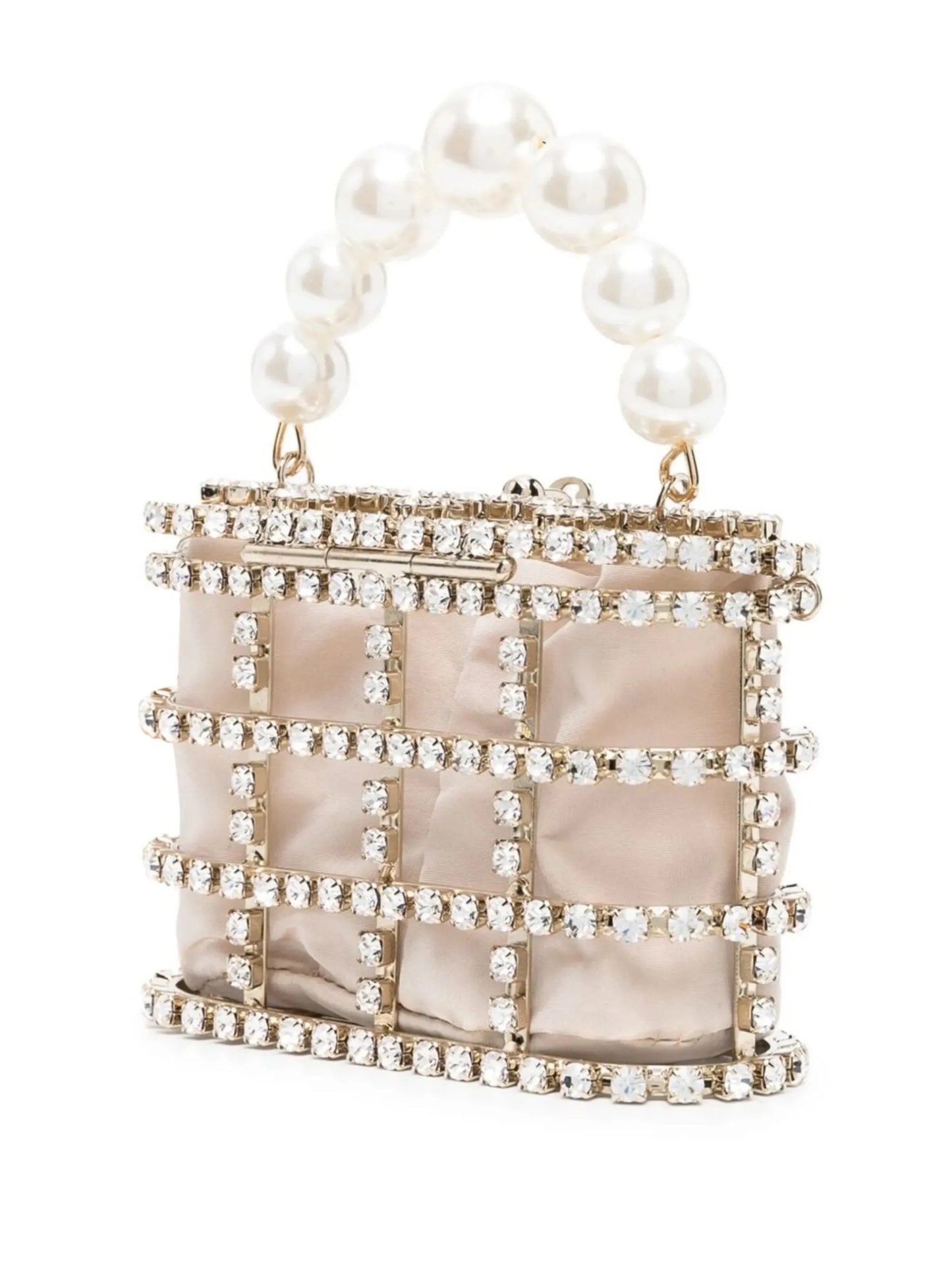 crystal-embellished caged mini bag
