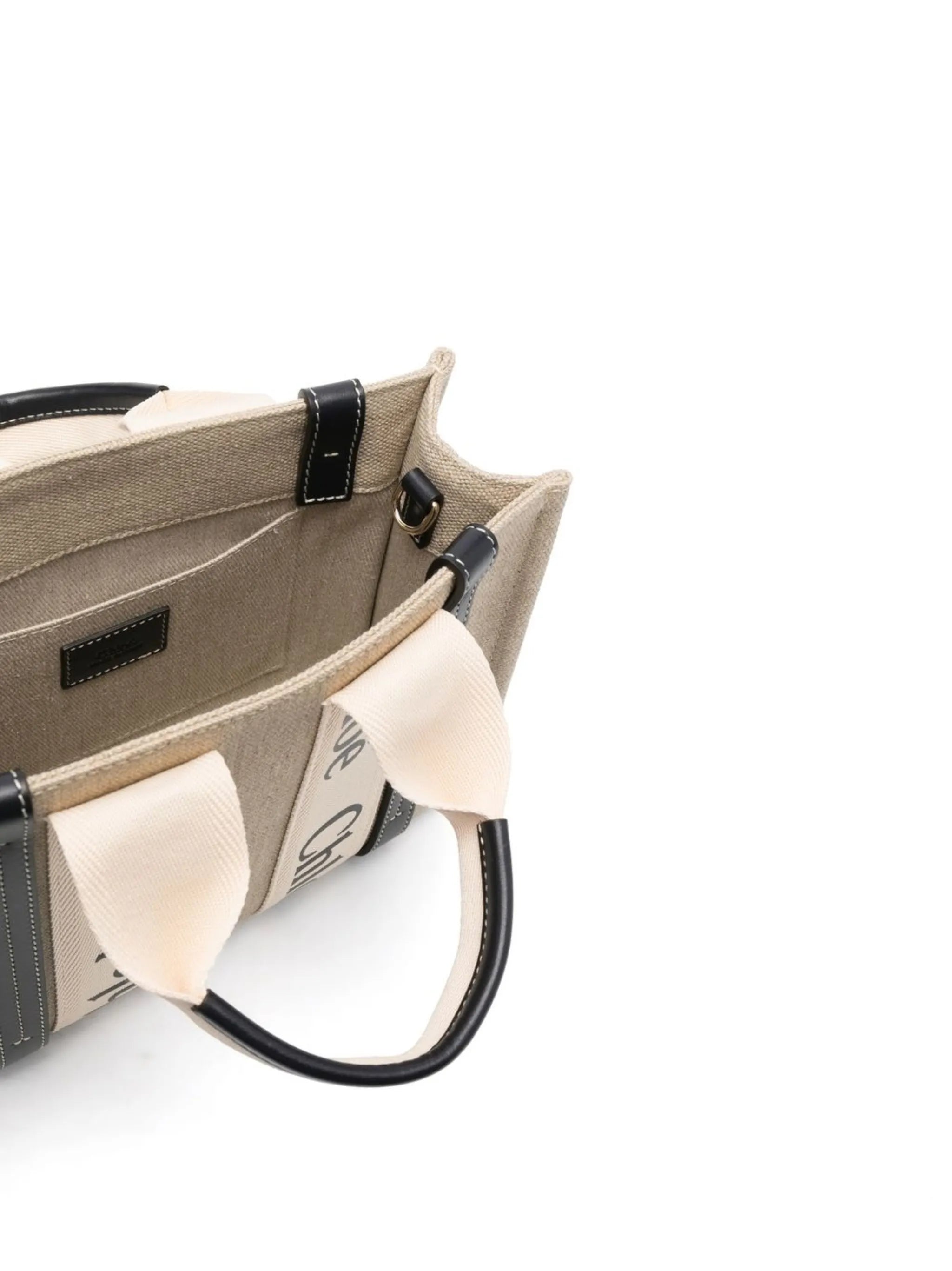 Woody logo-strap tote bag
