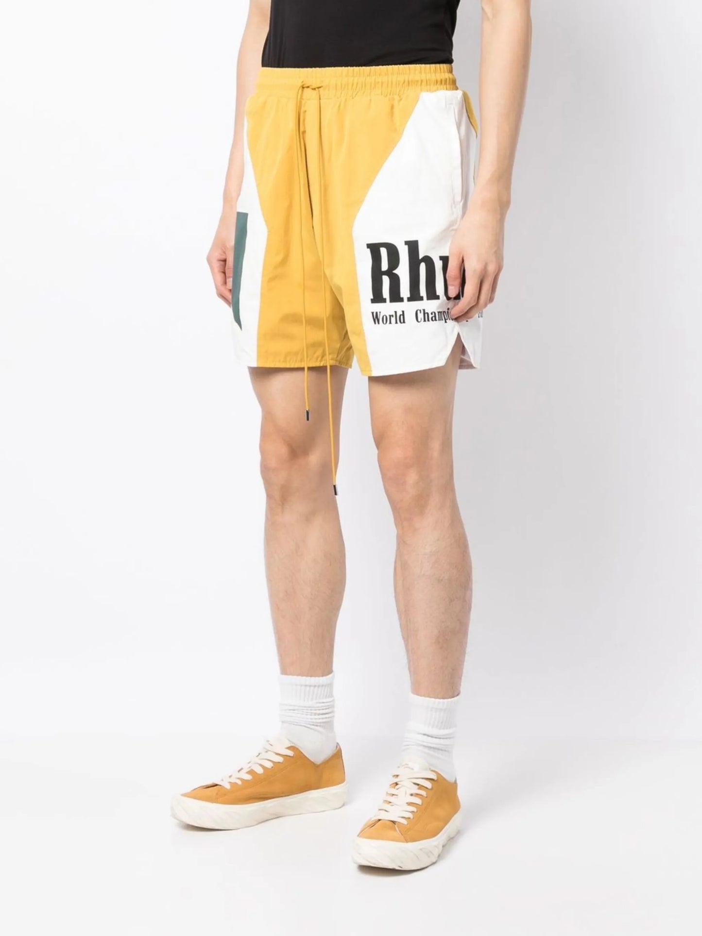 logo print track shorts