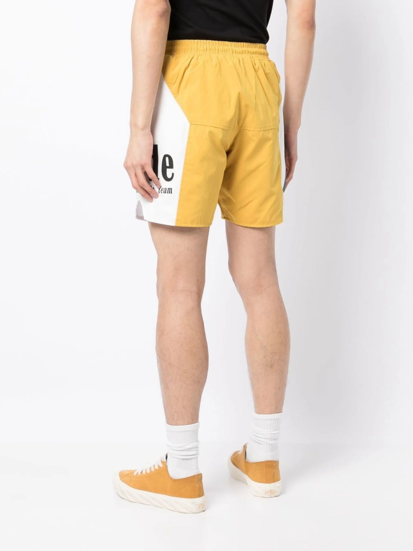 logo print track shorts