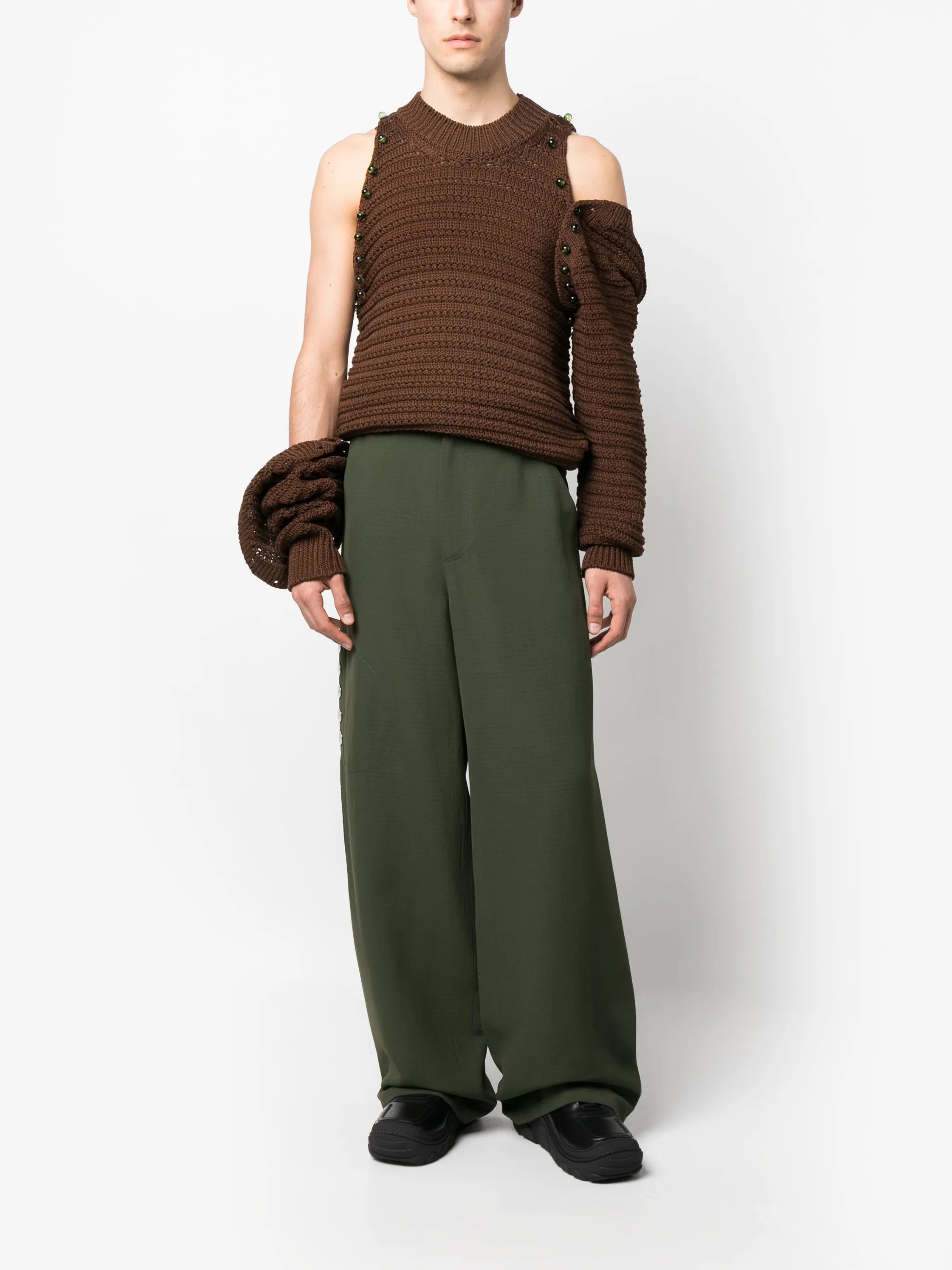 high-waist wide-leg trousers