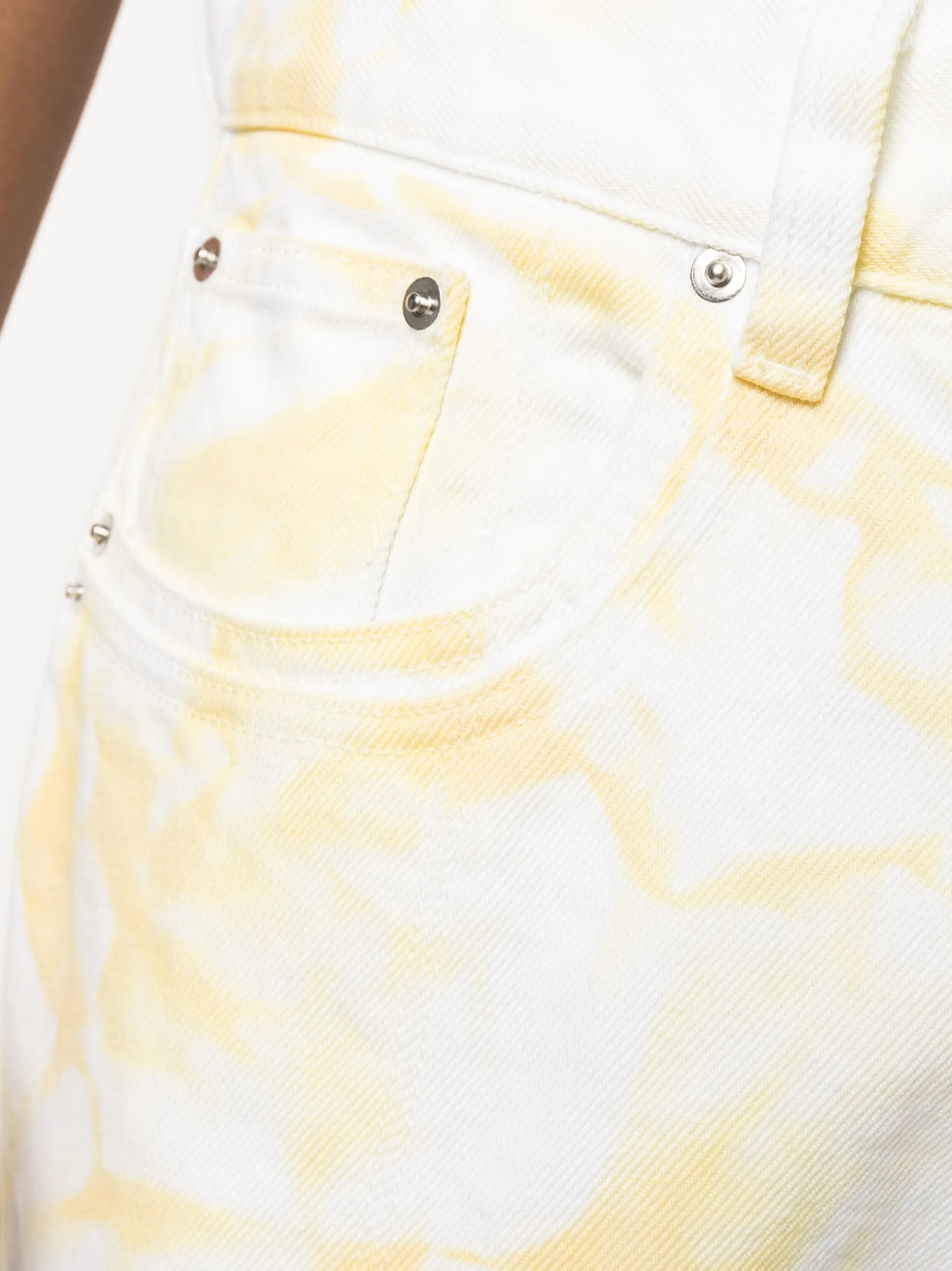 bleached-effect straight-leg jeans
