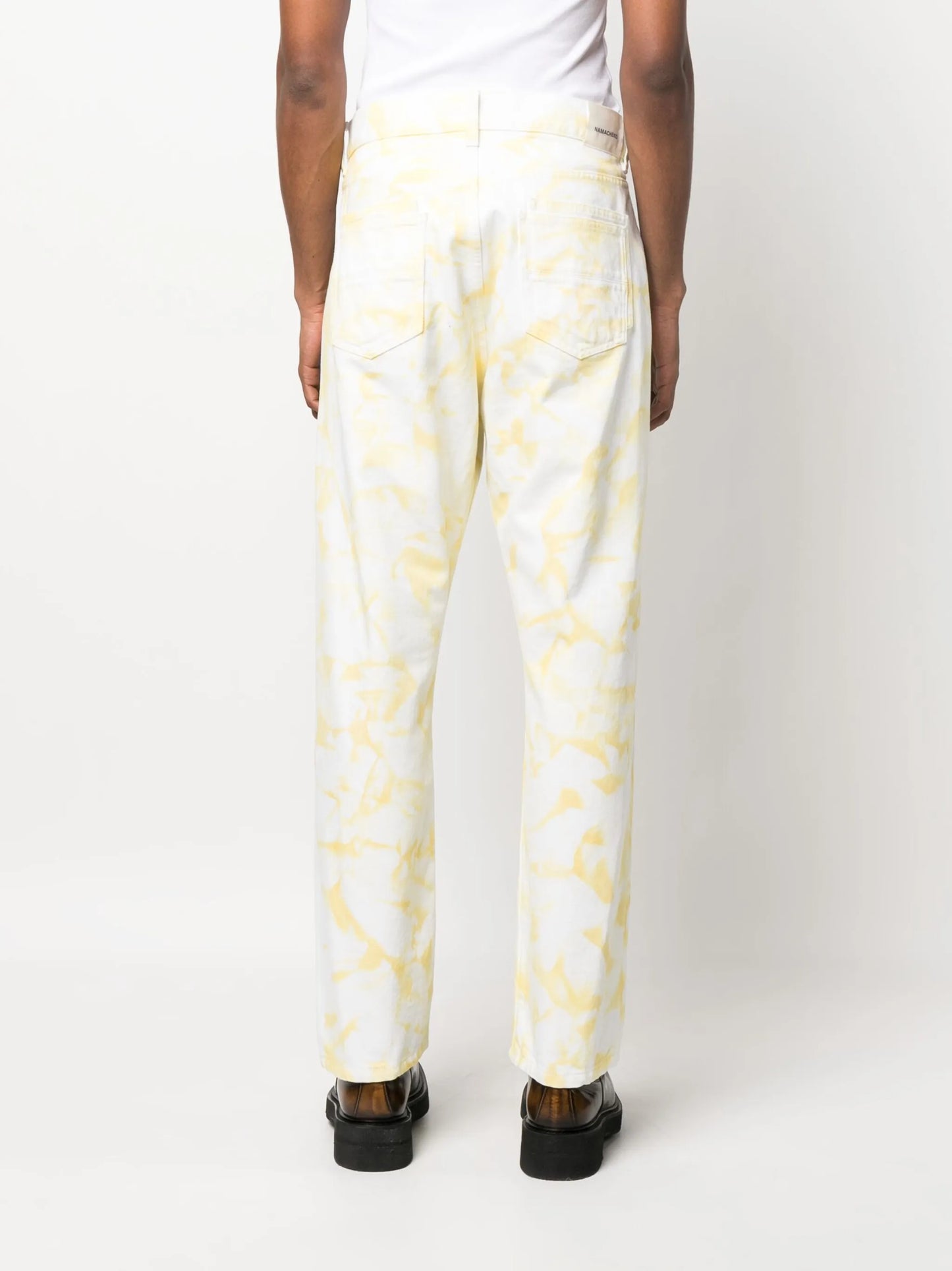 bleached-effect straight-leg jeans