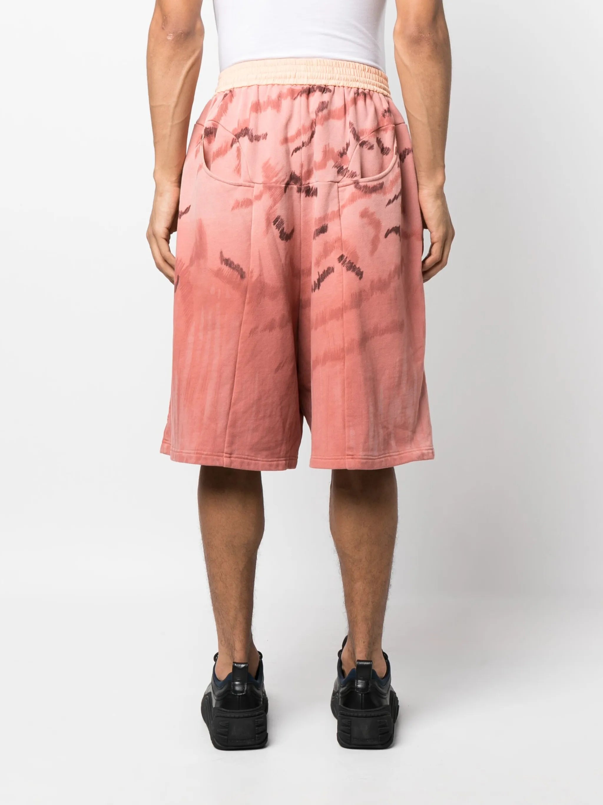 painterly-print cotton bermuda shorts