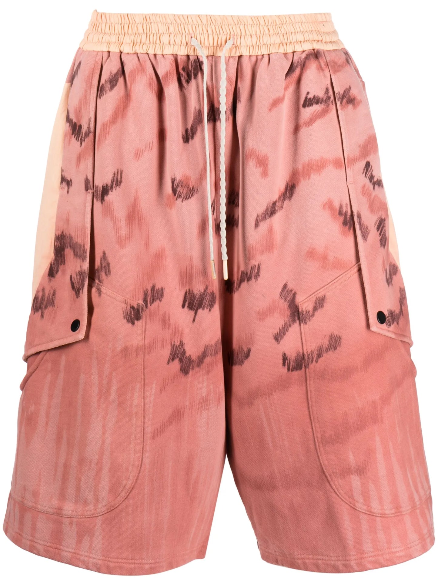 painterly-print cotton bermuda shorts