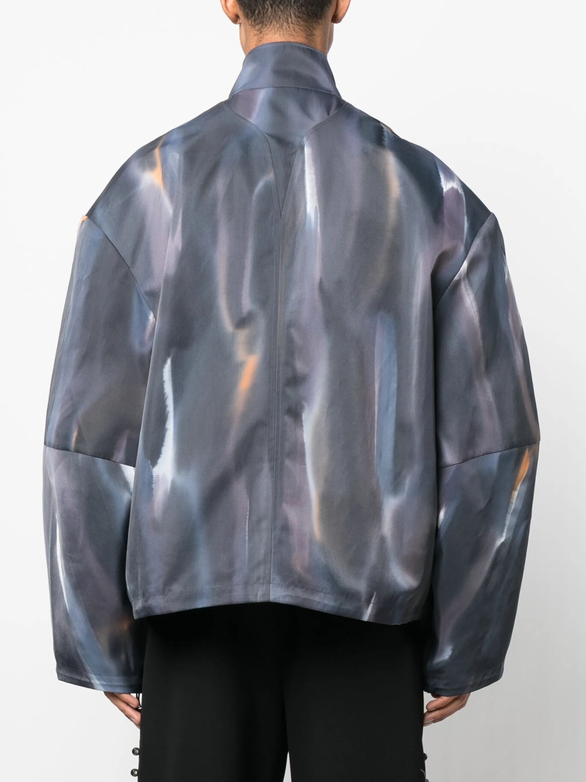 abstract-print oversized jacket