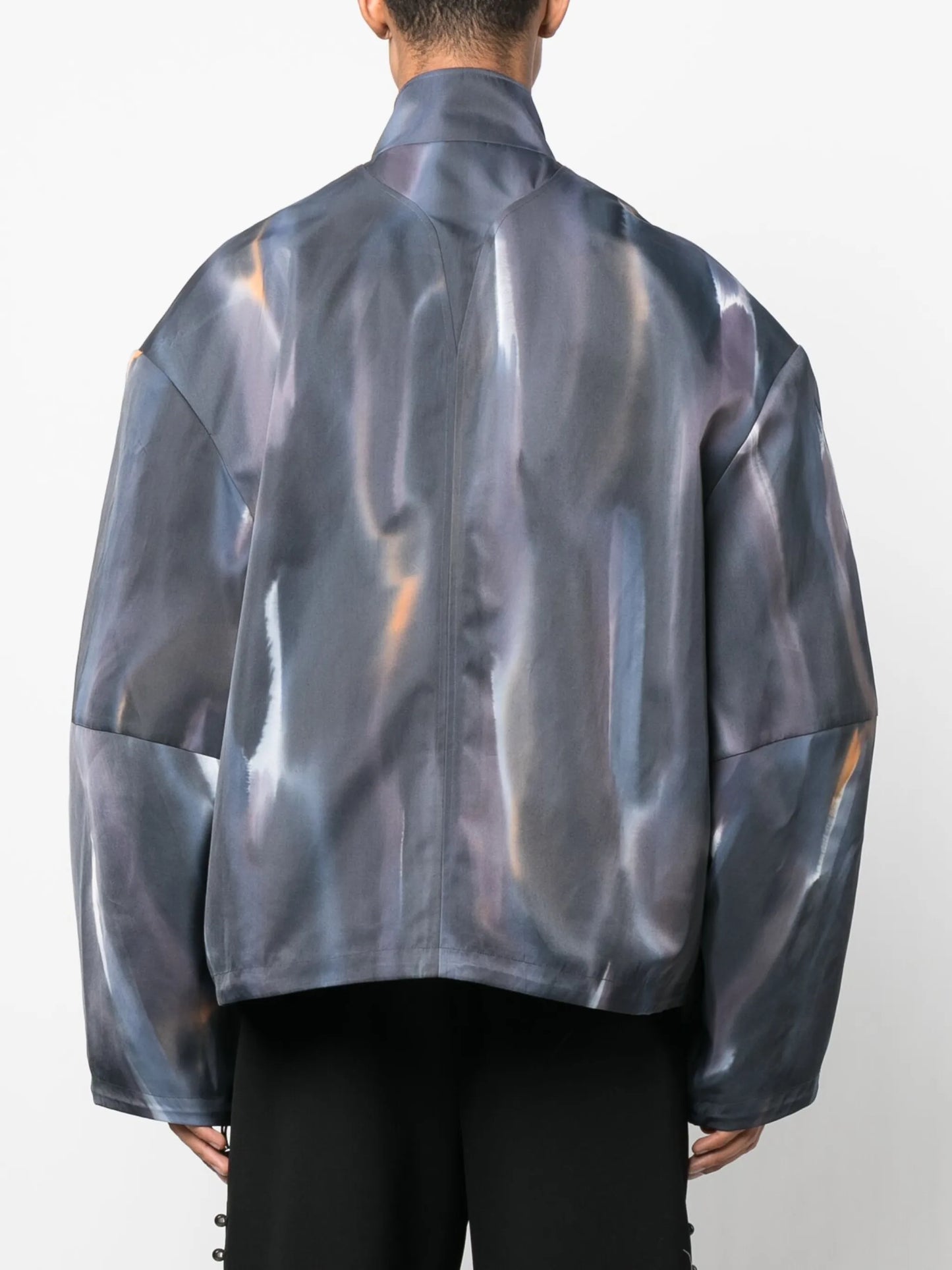 abstract-print oversized jacket