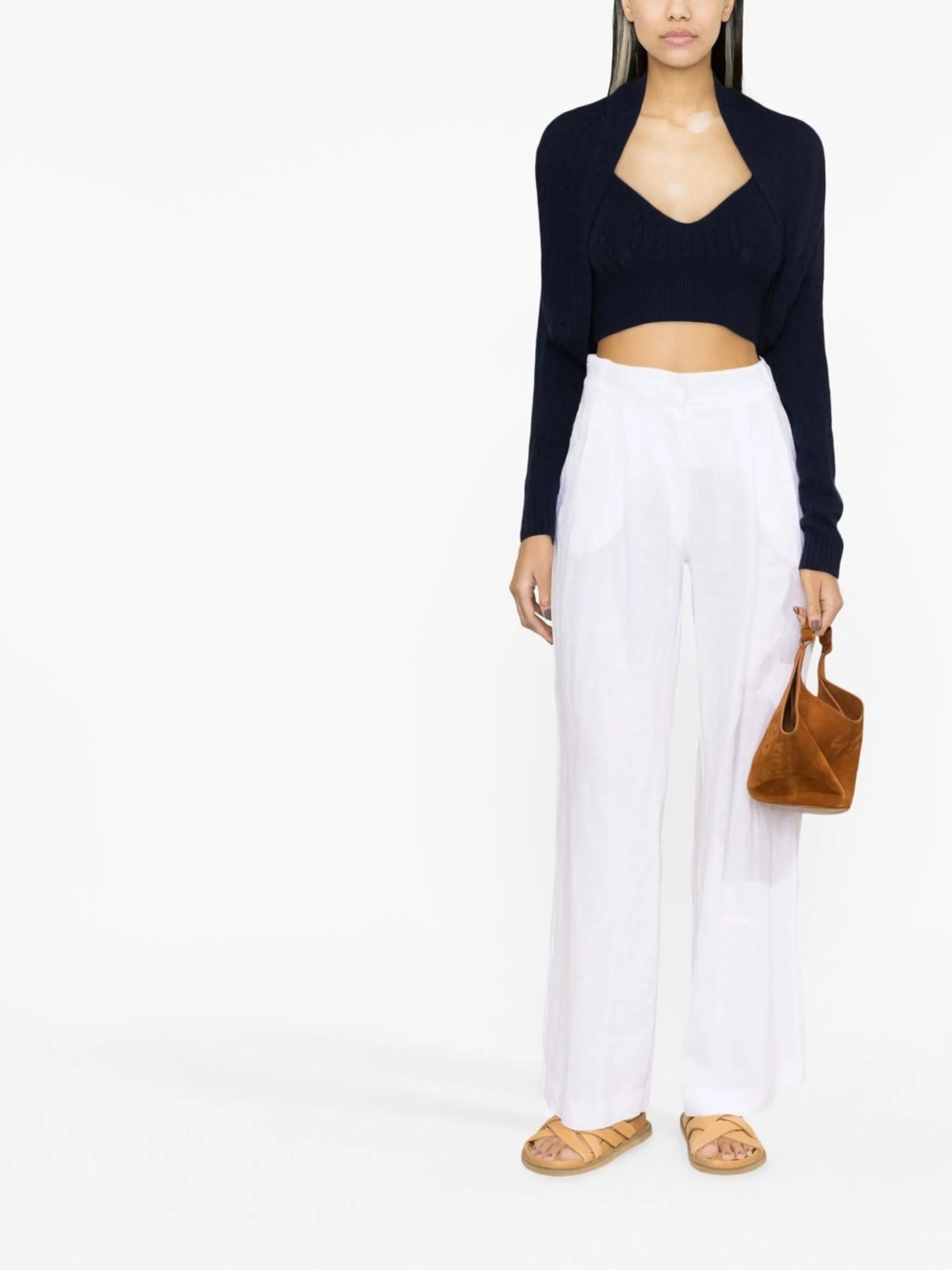 open front cropped cardigan