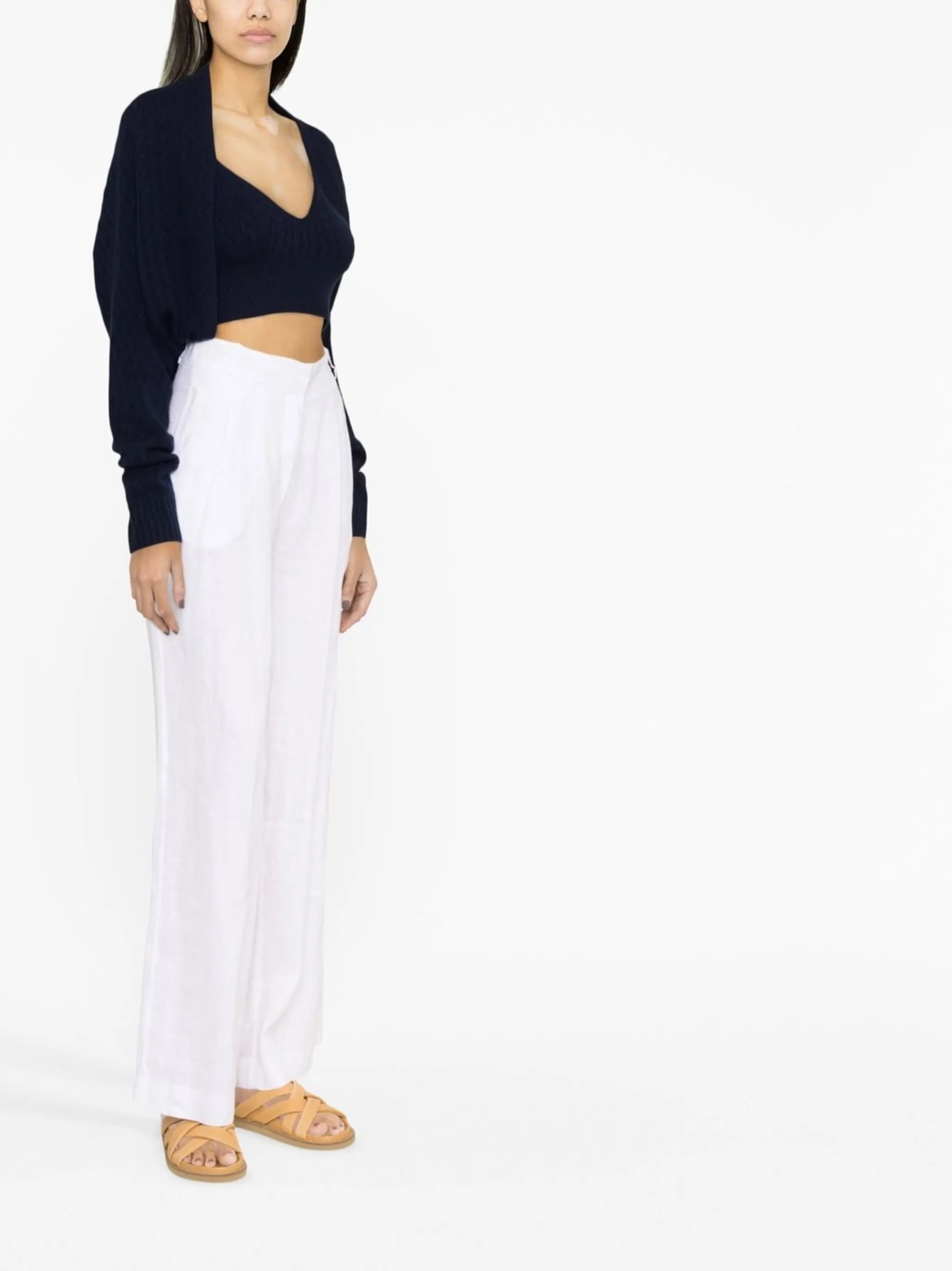 open front cropped cardigan