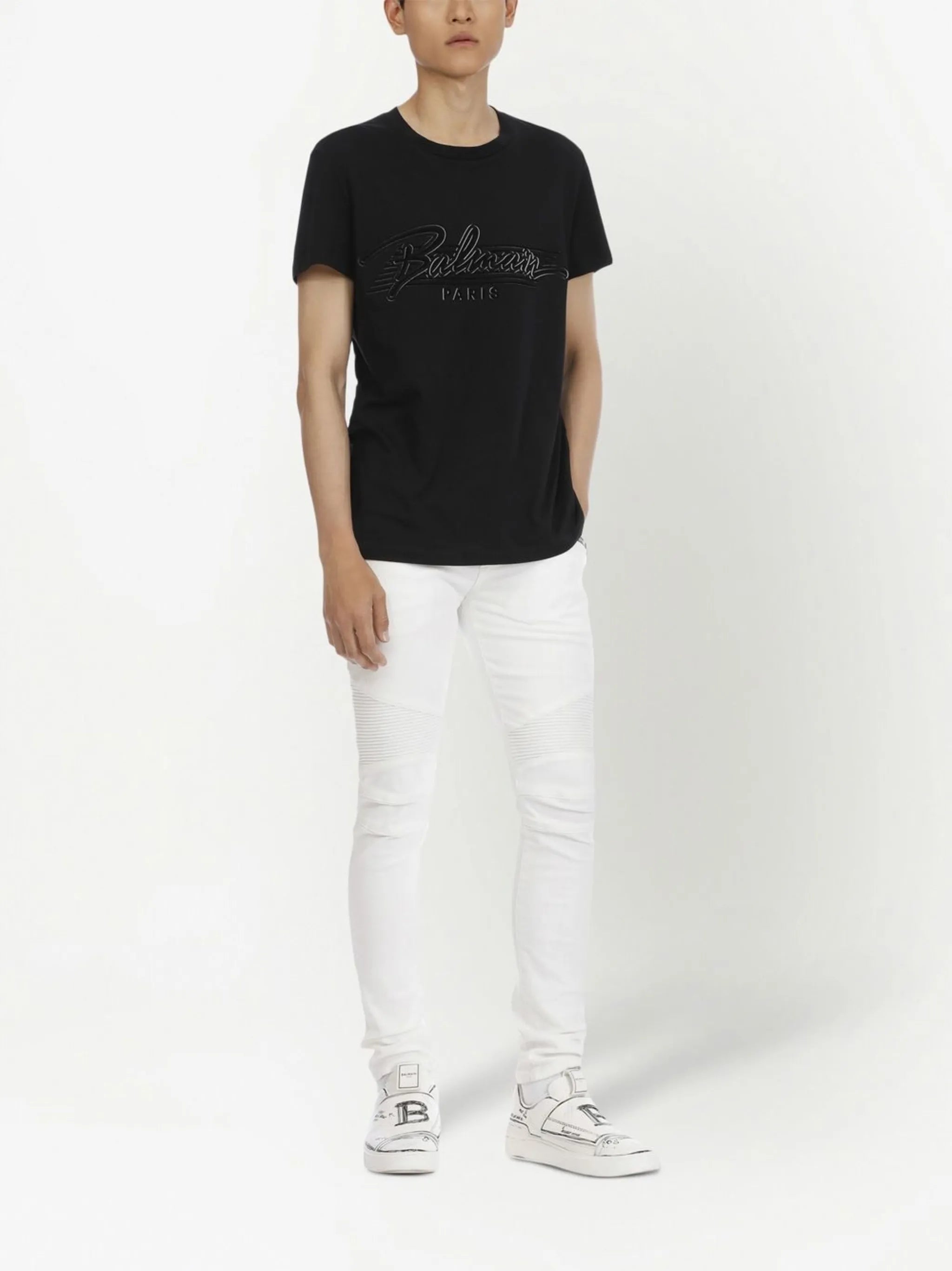 low-rise slim-cut jeans