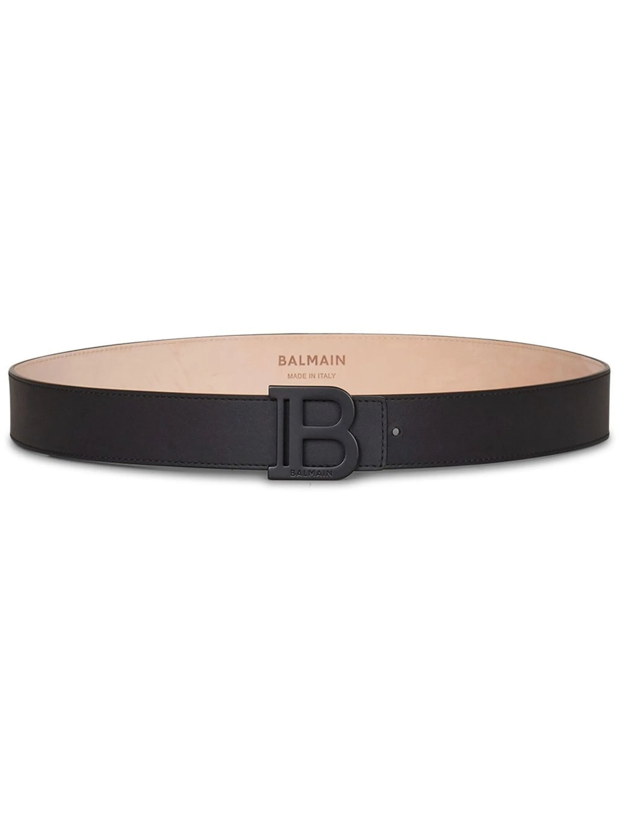 logo-plaque buckled belt