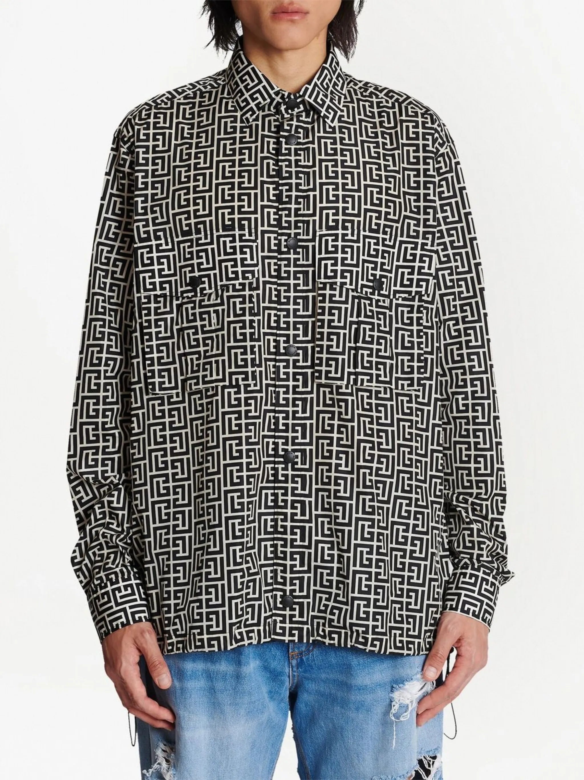 monogram two-pocket shirt