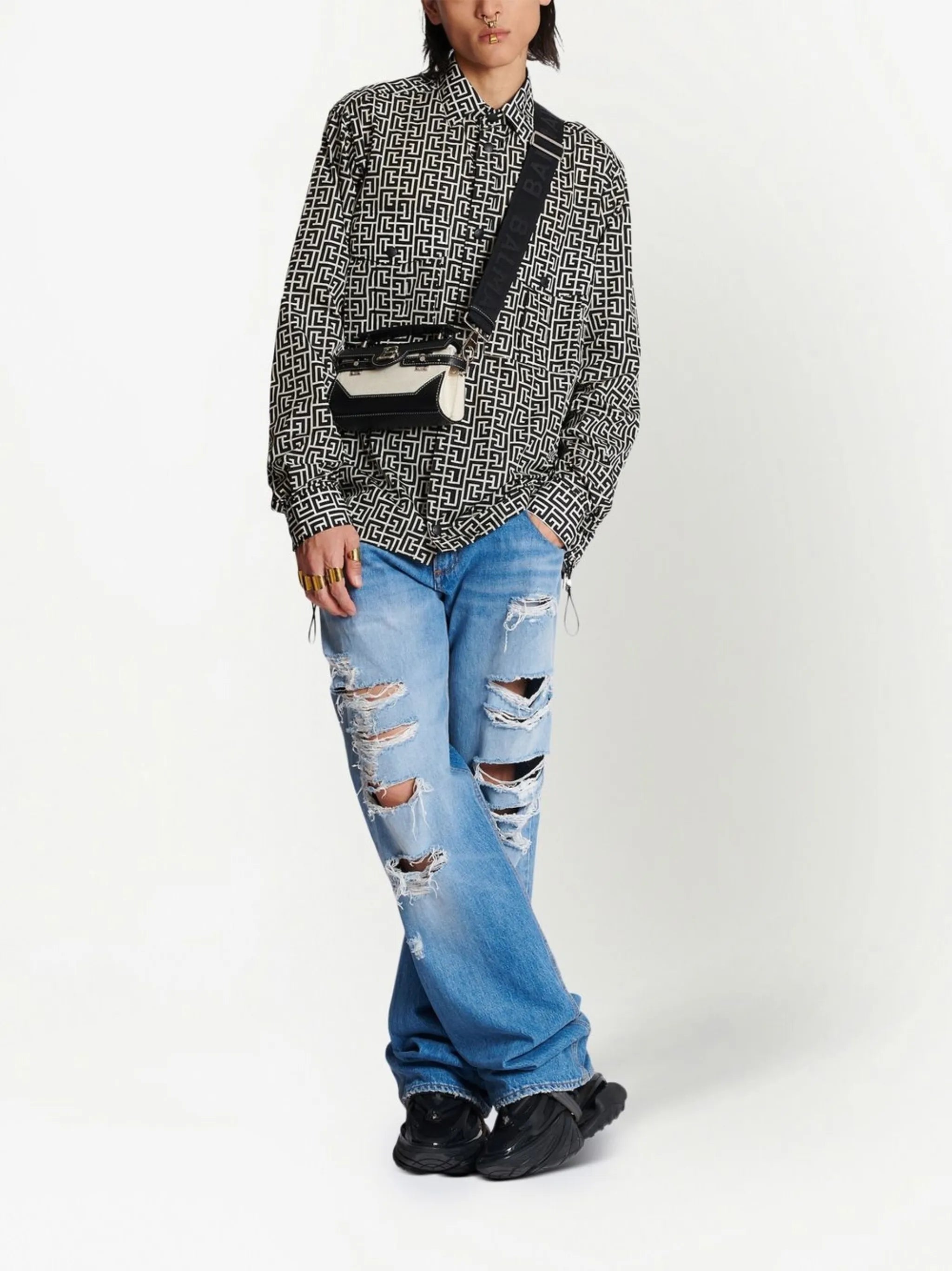 monogram two-pocket shirt
