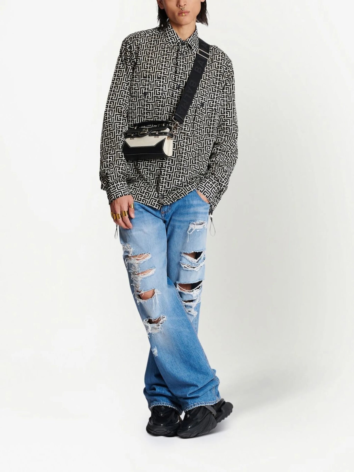 monogram two-pocket shirt