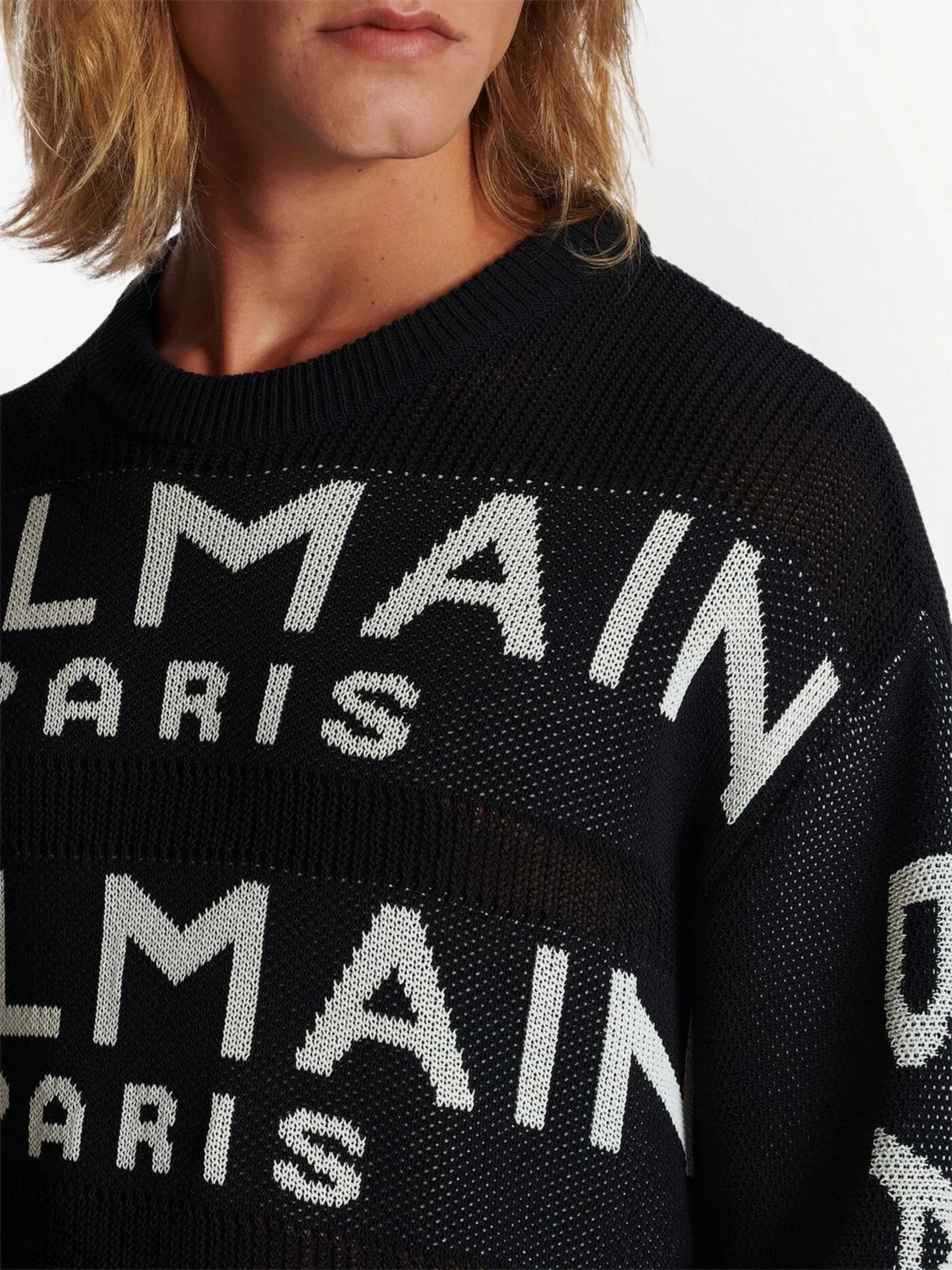 logo-intarsia knitted jumper