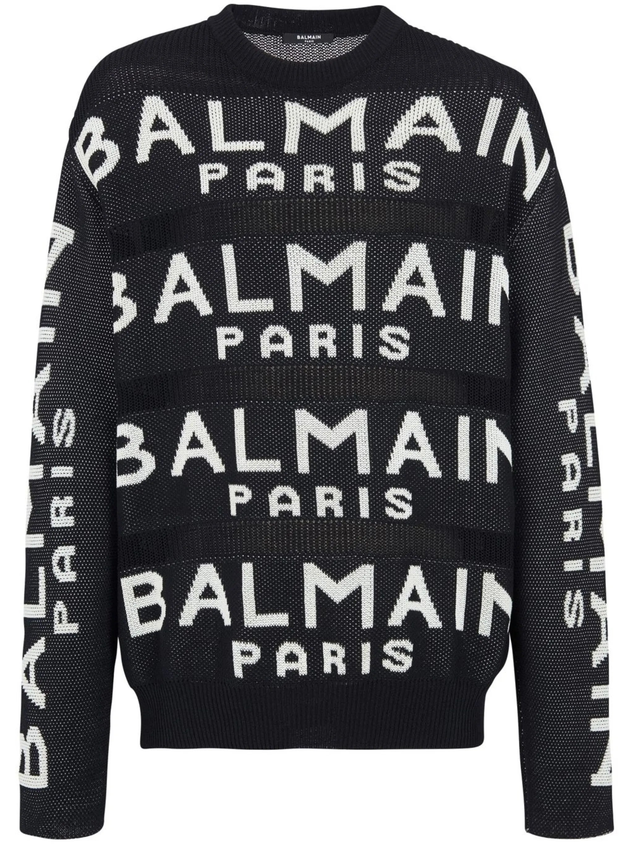logo-intarsia knitted jumper
