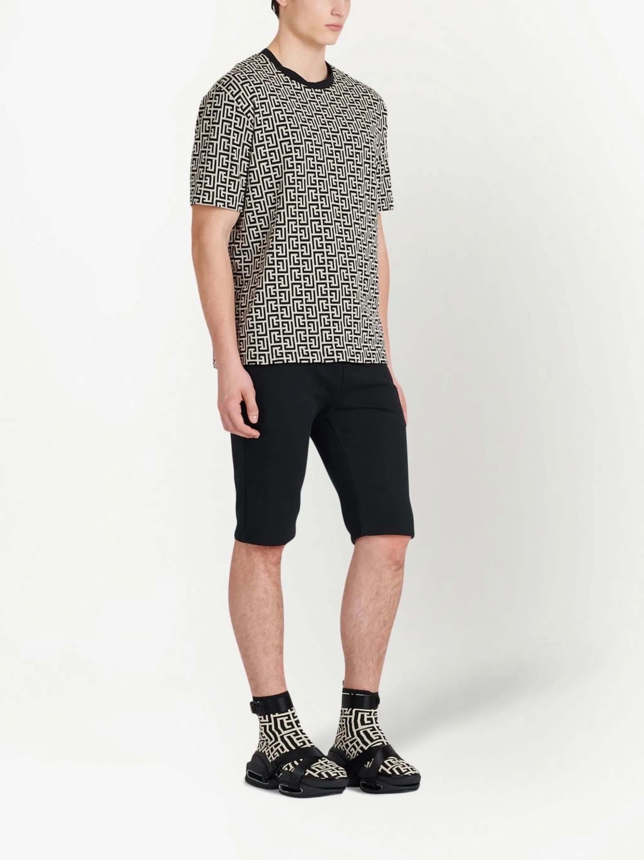 monogram-print cotton T-shirt