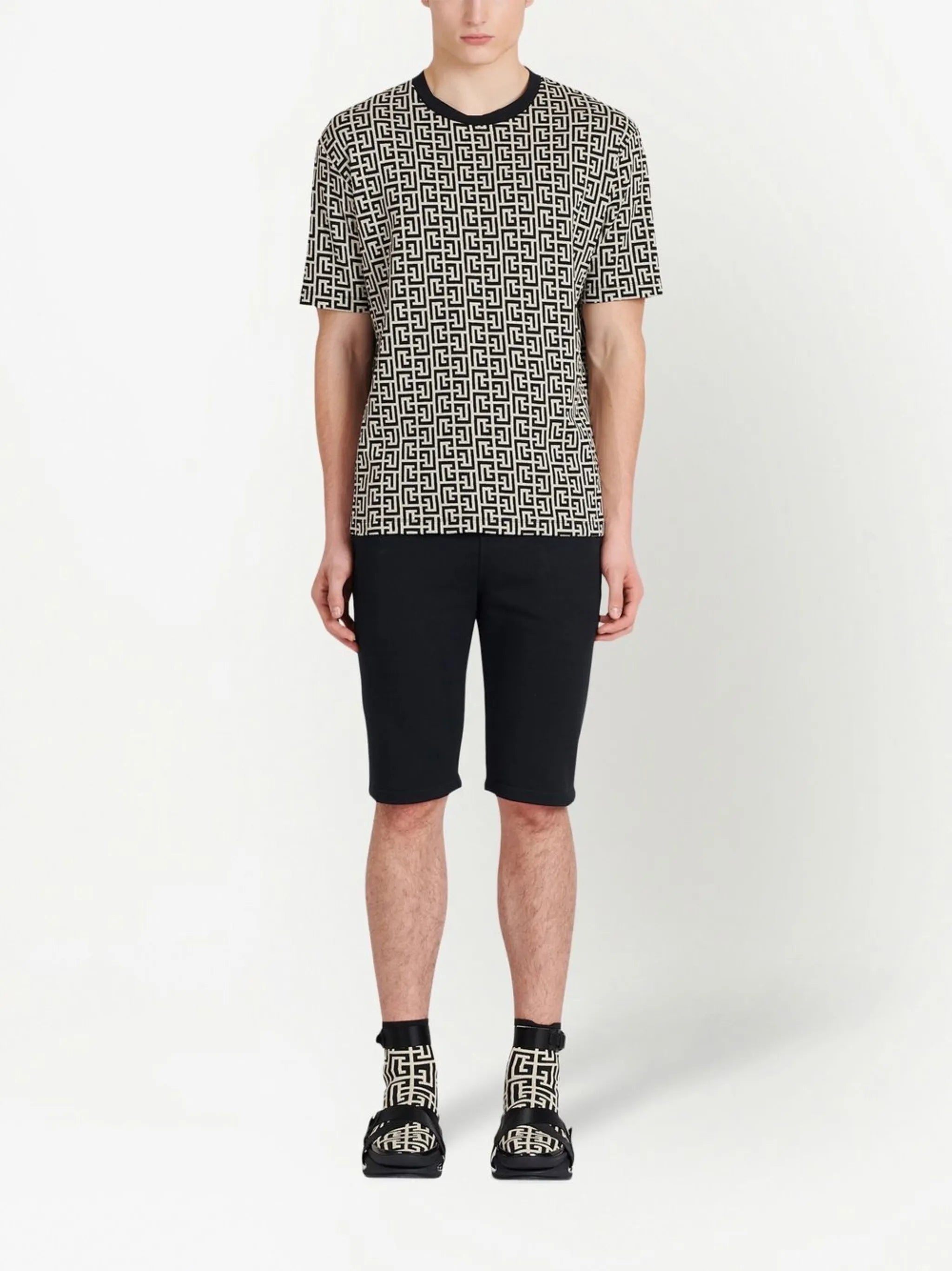 monogram-print cotton T-shirt