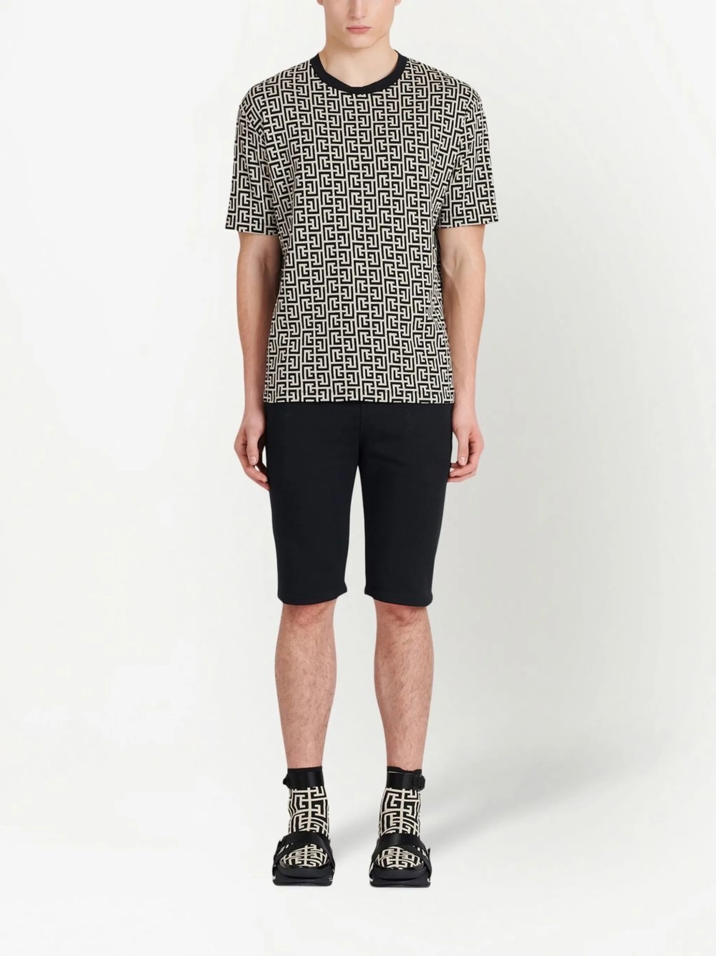 monogram-print cotton T-shirt