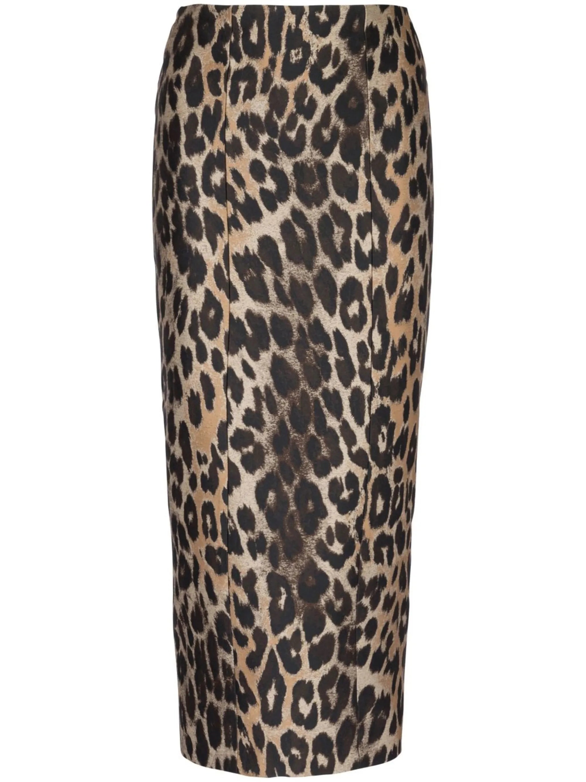 leopard-print straight skirt