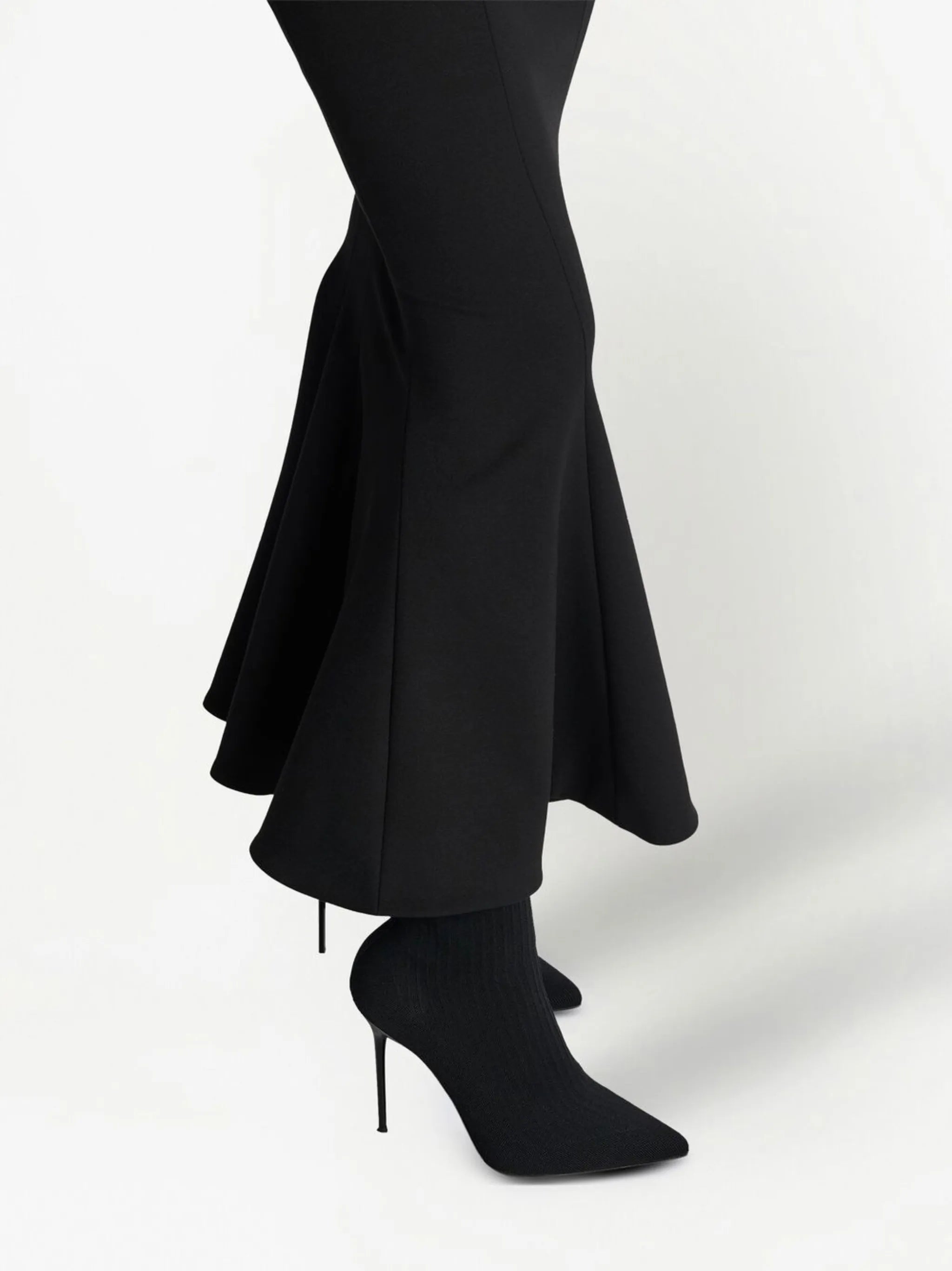 ruffled-hem midi skirt