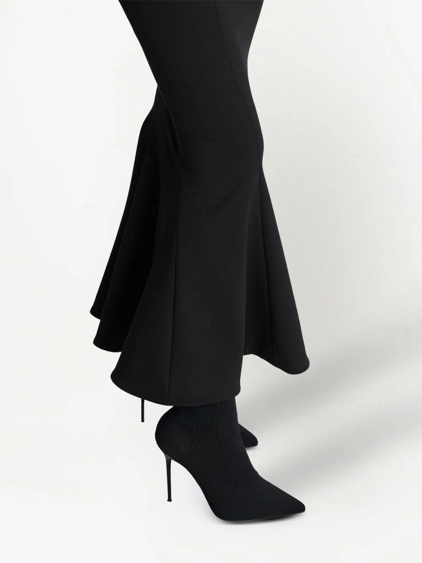 ruffled-hem midi skirt