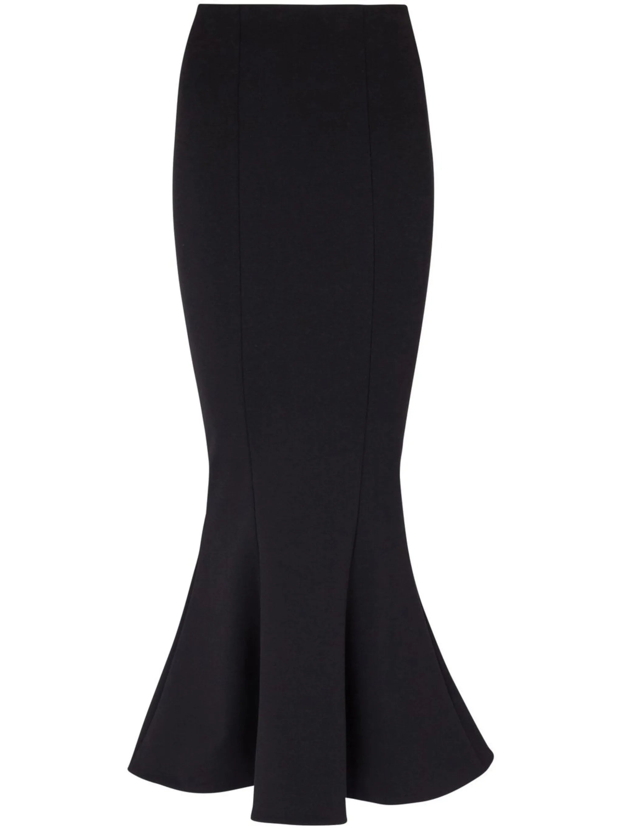 ruffled-hem midi skirt