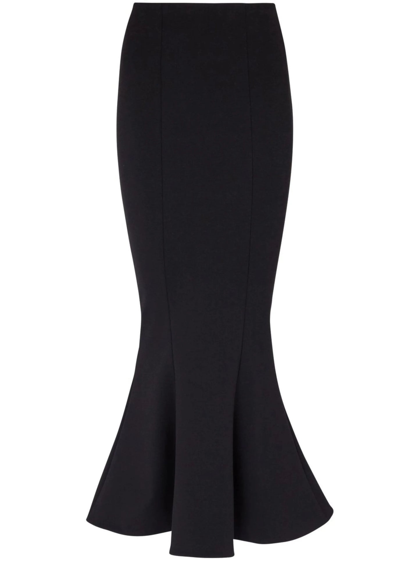 ruffled-hem midi skirt