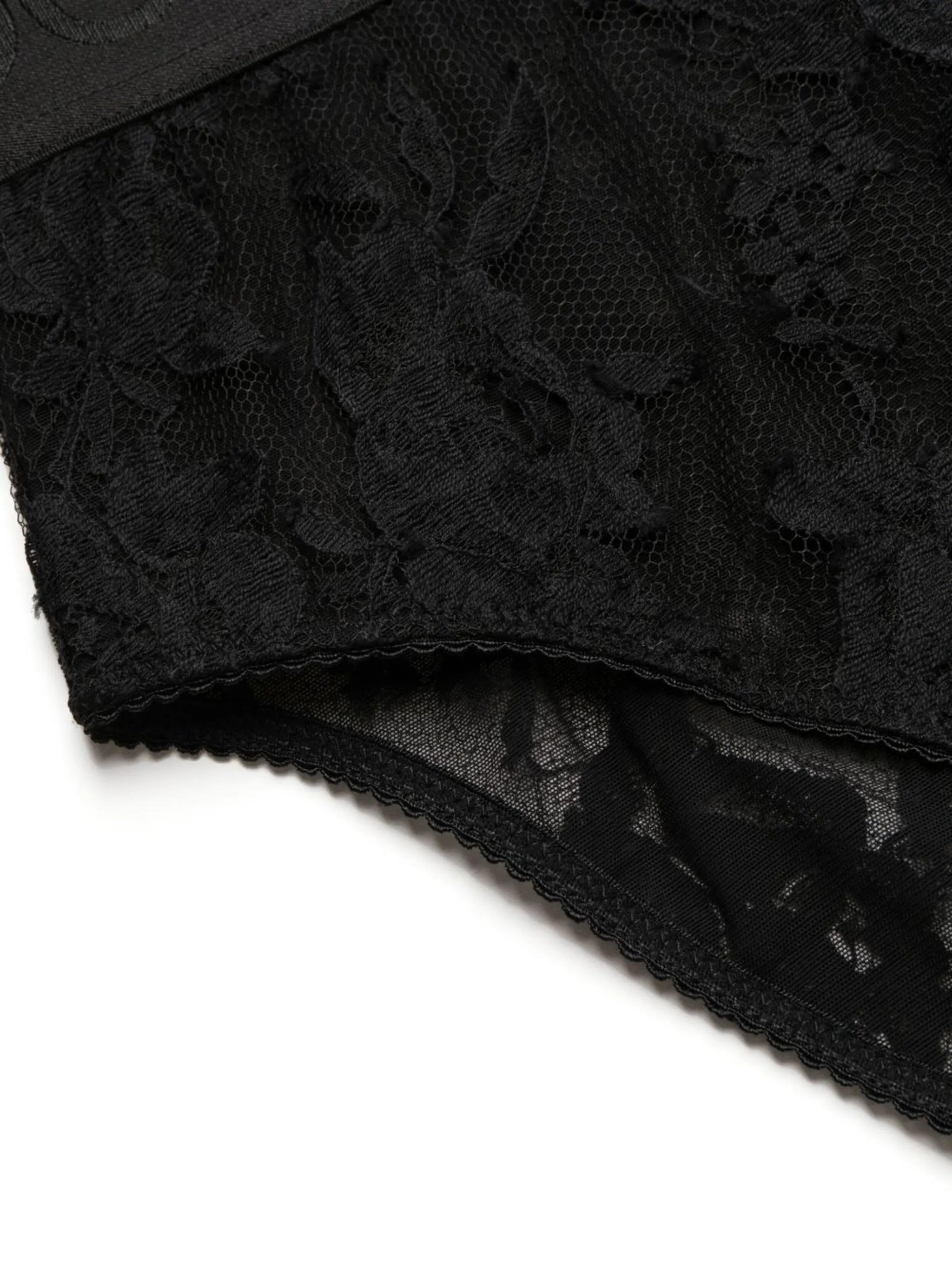 floral-lace high-waist briefs