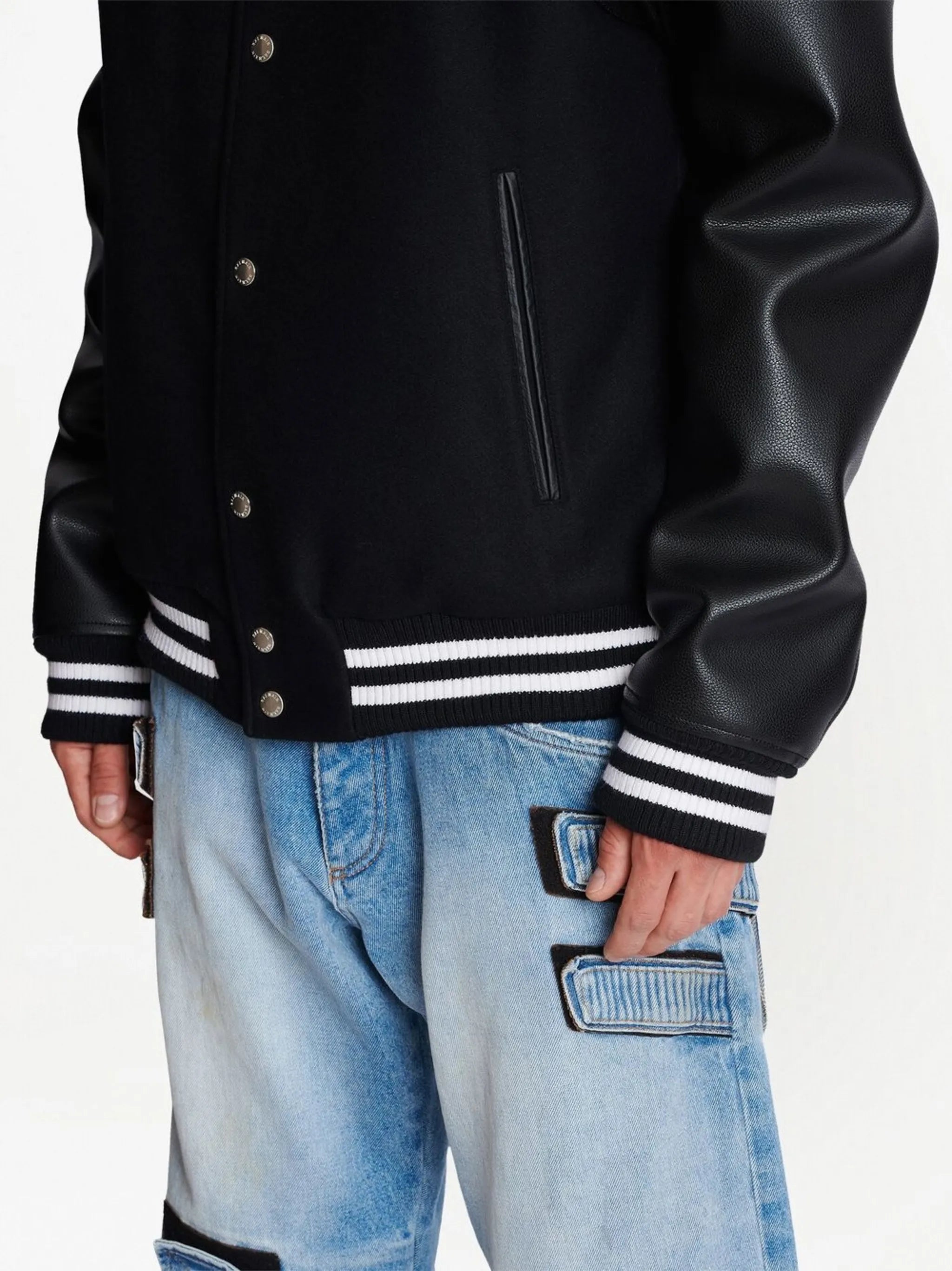 rear logo-patch detail bomber jacket