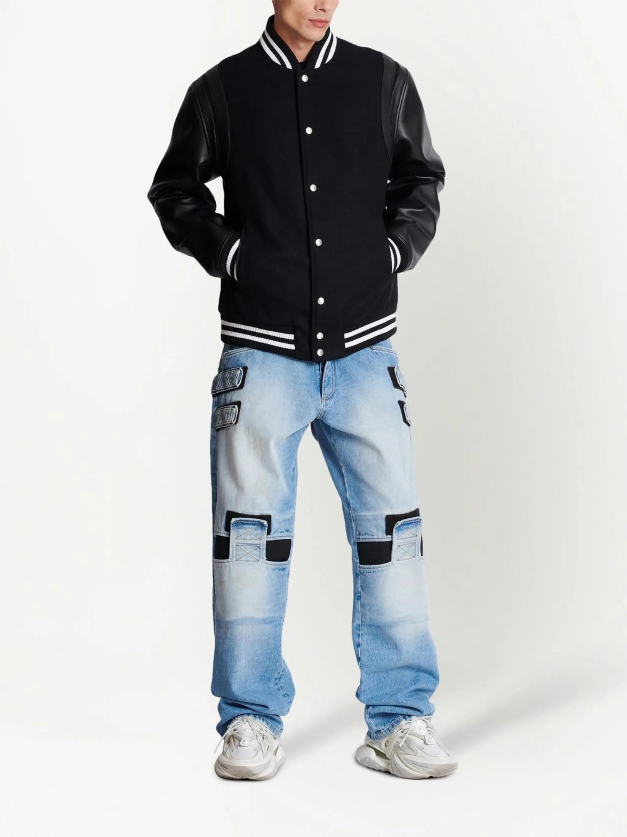 rear logo-patch detail bomber jacket