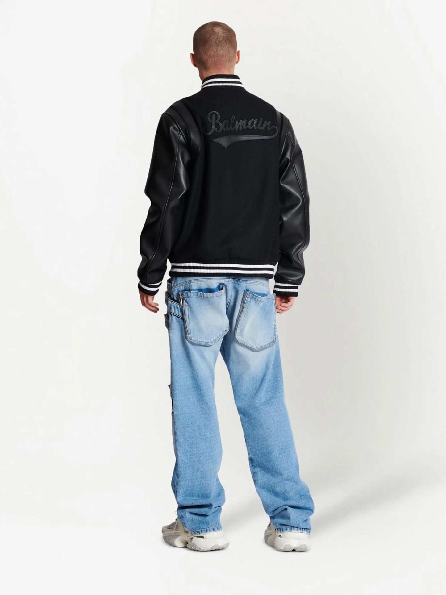 rear logo-patch detail bomber jacket