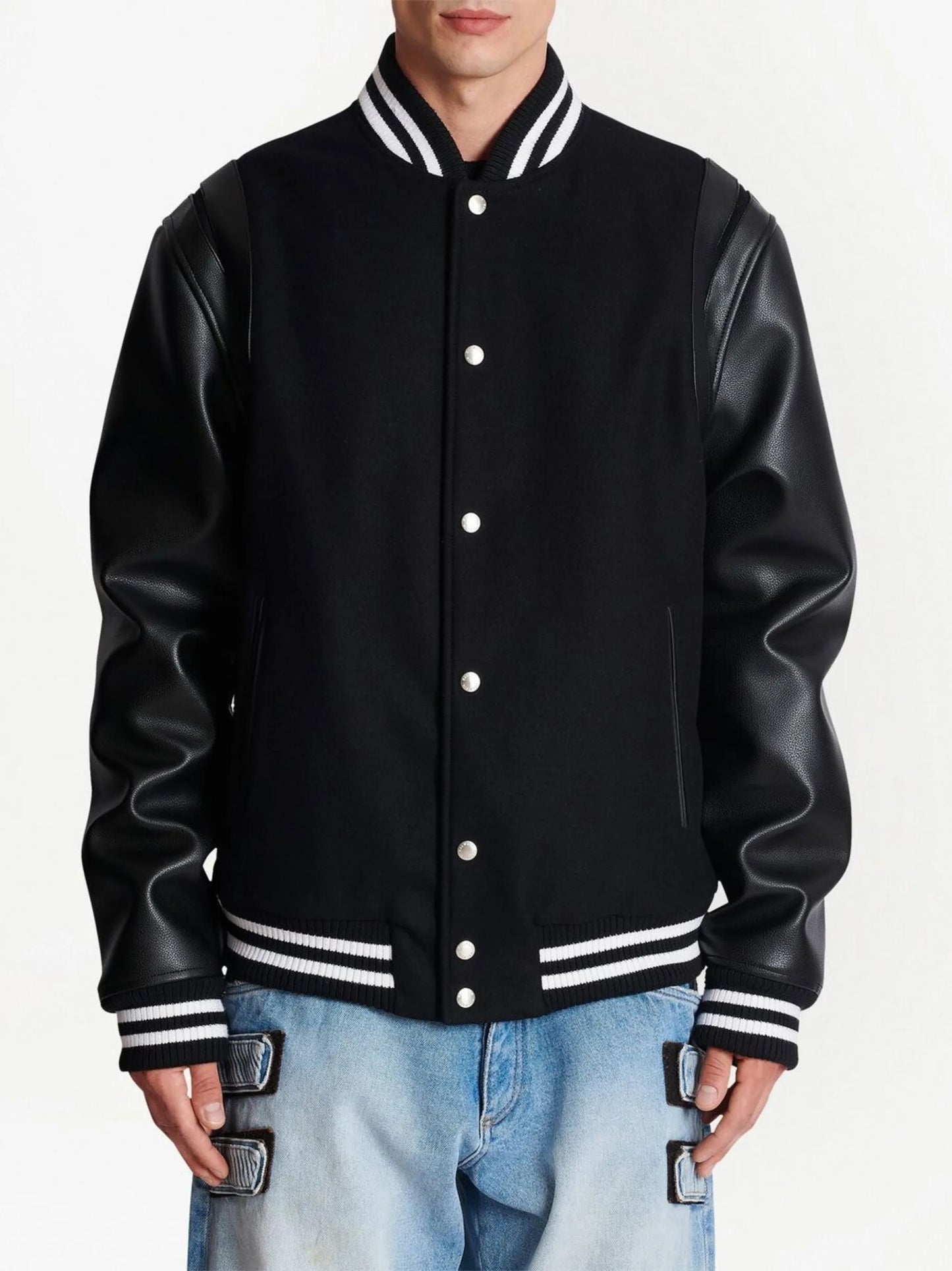 rear logo-patch detail bomber jacket