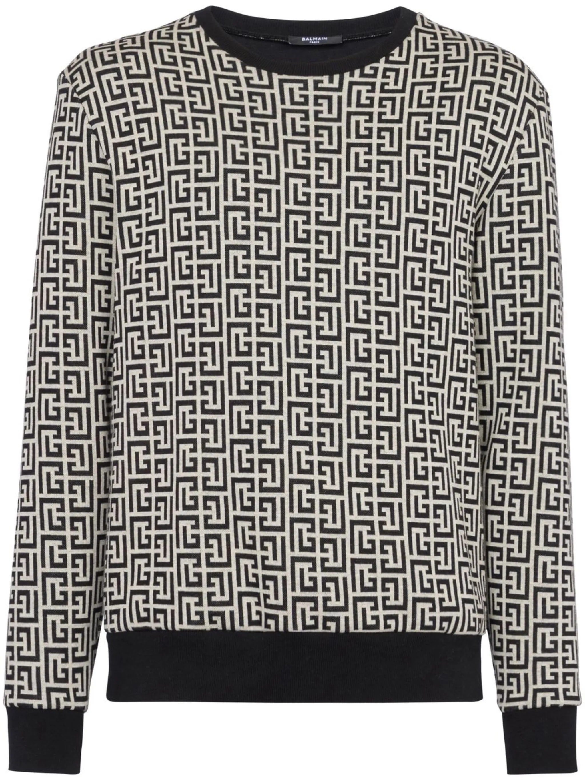 monogram-pattern crew-neck jumper