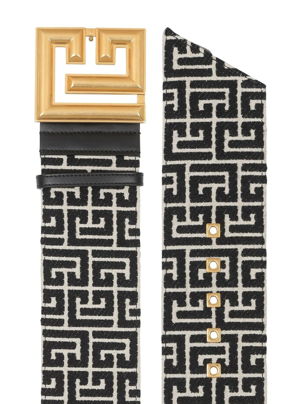 monogram-pattern wide belt