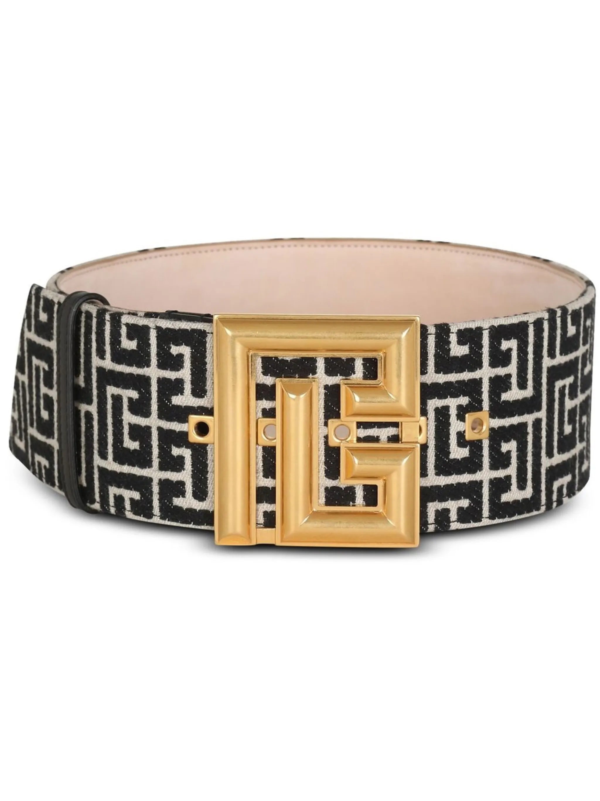 monogram-pattern wide belt