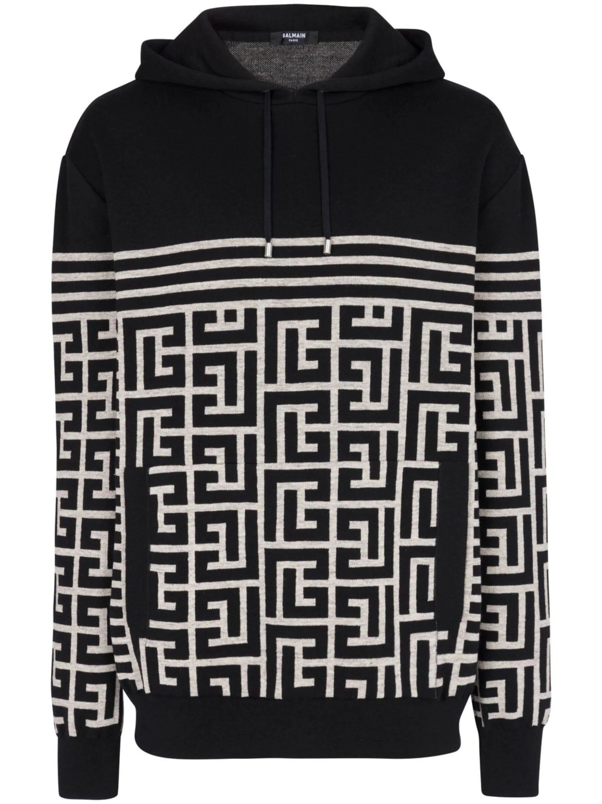 PB monogram knitted hoodie