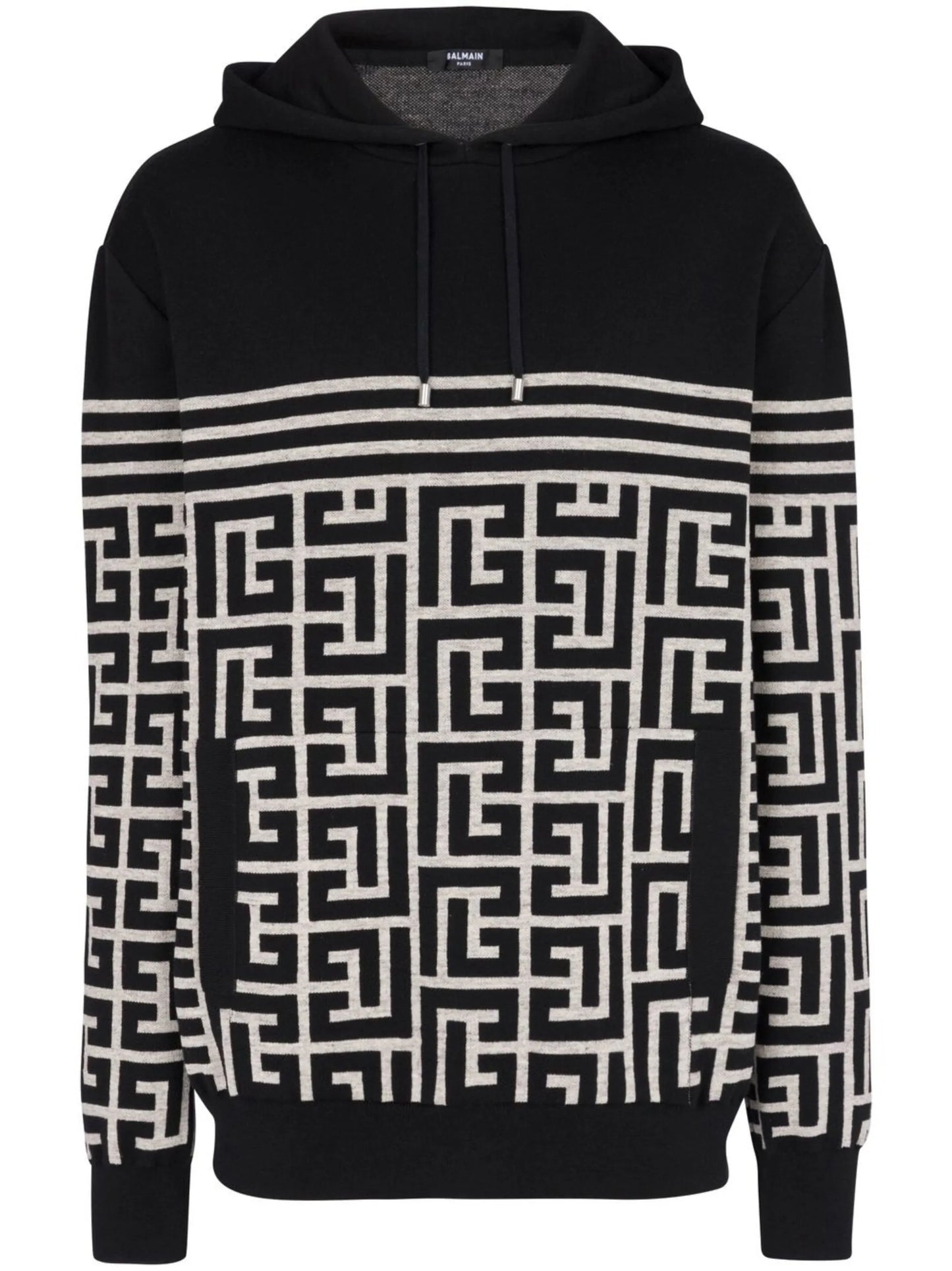 PB monogram knitted hoodie