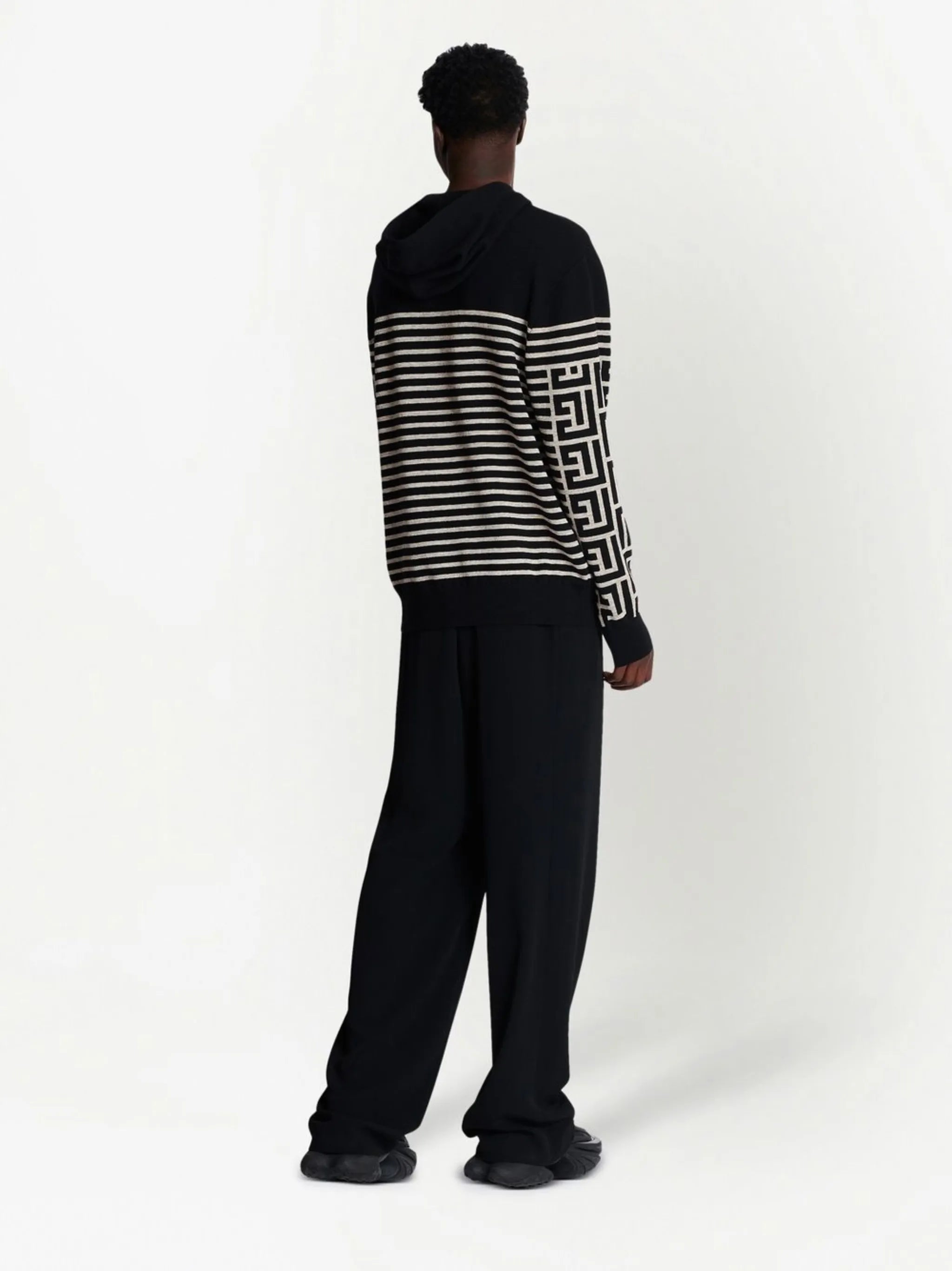 PB monogram knitted hoodie
