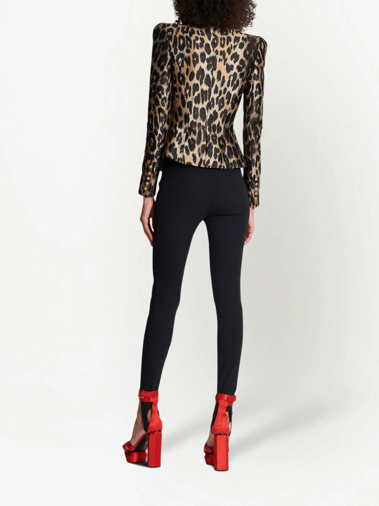leopard-print double-breasted blazer