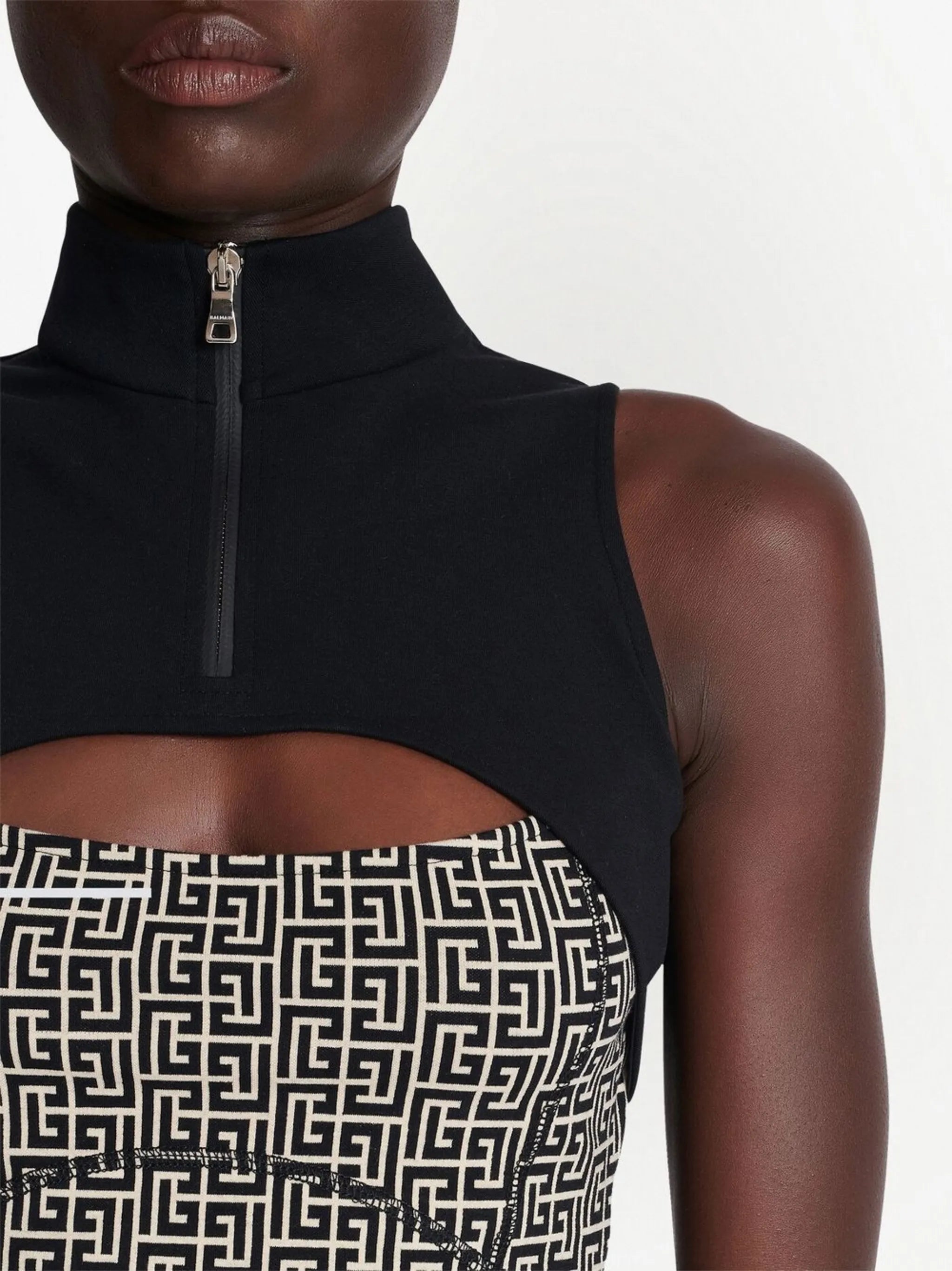 monogram cut-out vest